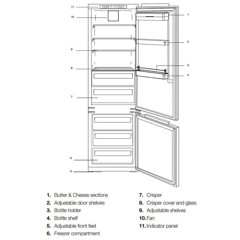 Blomberg 22 in. 8.4 cu. ft. Built-In Counter Depth Bottom Freezer Refrigerator - Custom Panel Ready, , hires