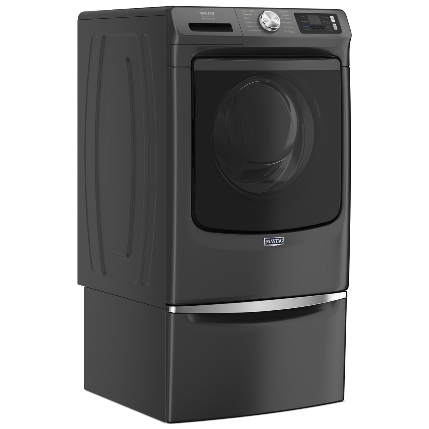 Maytag Pet Pro 27 in. 5.0 cu. ft. Smart Stackable Front Load Washer with Sanitize & Steam Cycle - Volcano Black, Volcano Black, hires