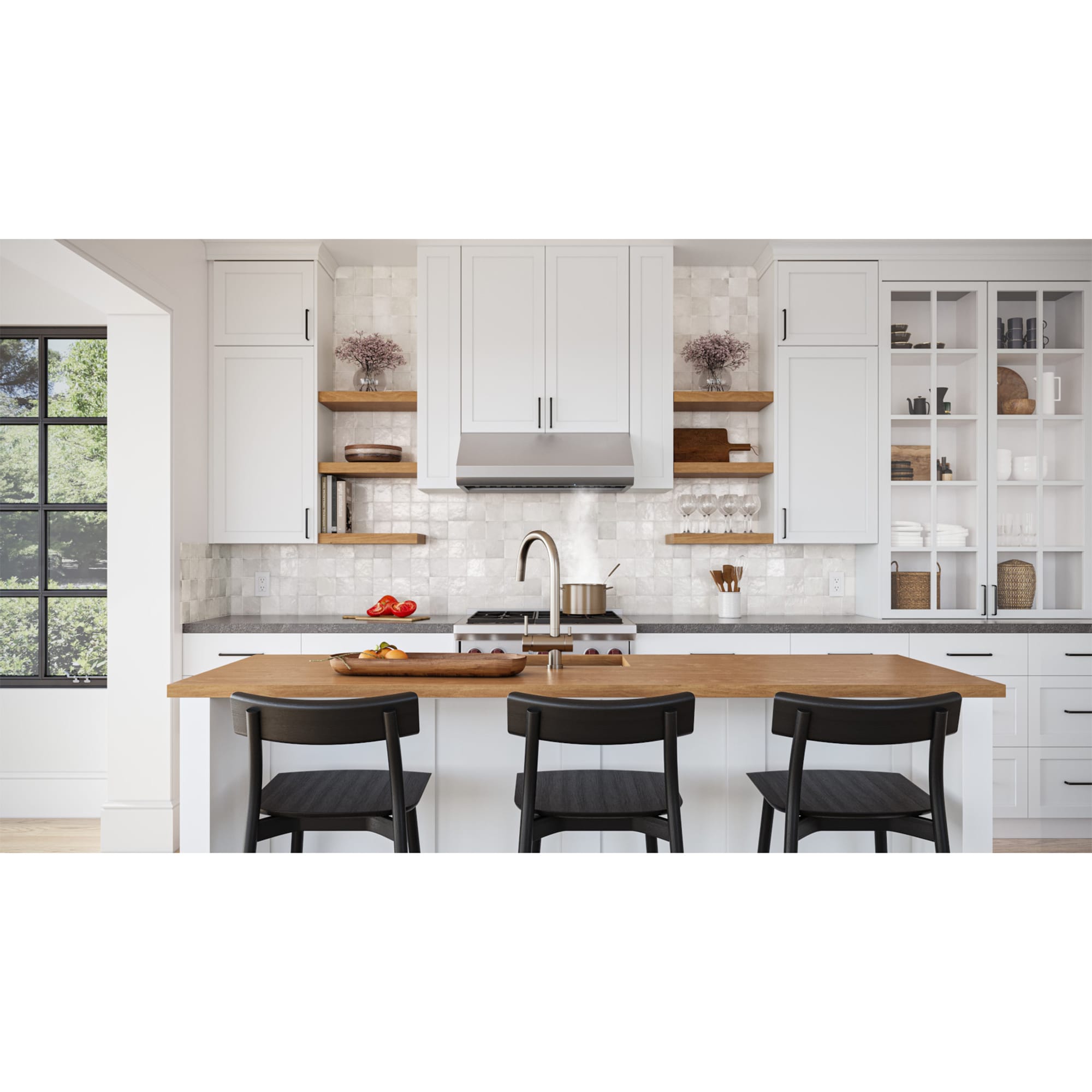 Broan Elite E64000 Series 36 in. Canopy Pro Style Range Hood with 4 Speed Settings, 650 CFM & 3 LED Lights - Stainless Steel, , hires