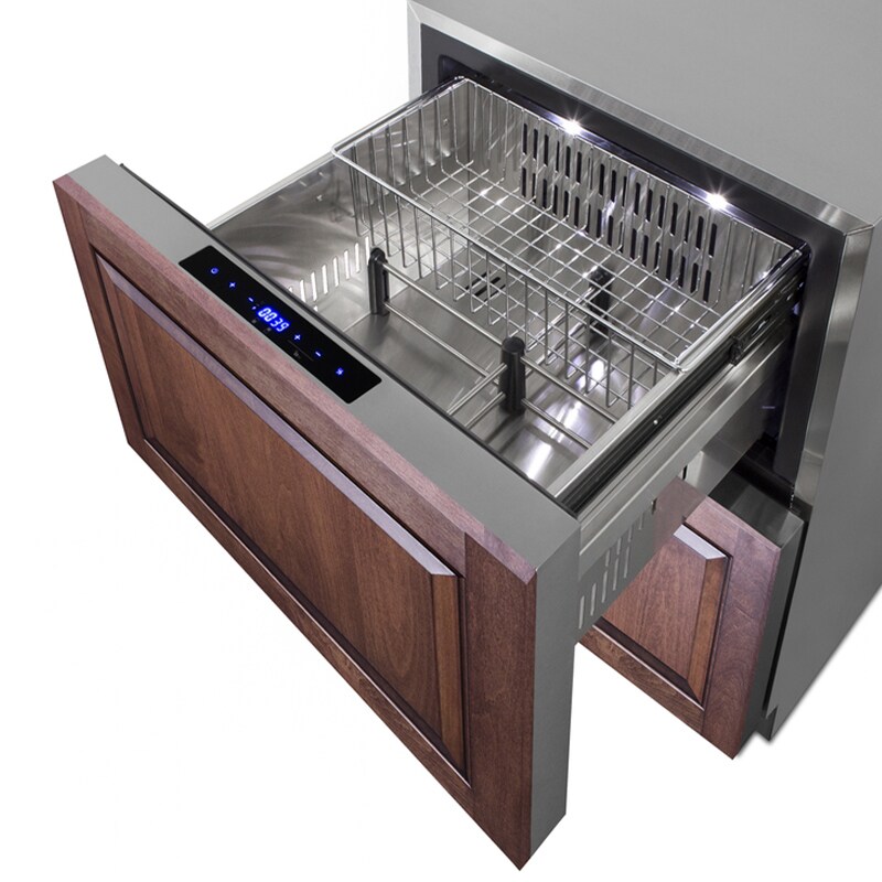 Summit 24 in. 3.9 cu. ft. Double Refrigerator & Freezer Drawer - Stainless Steel/Panel Ready, , hires