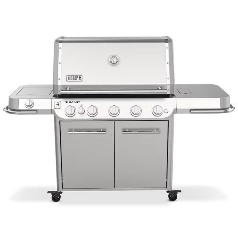 Weber Summit FS38 S Series 5-Burner Liquid Propane Gas Grill with Side Burner, Rotisserie & Smoker Box - Stainless Steel, , hires