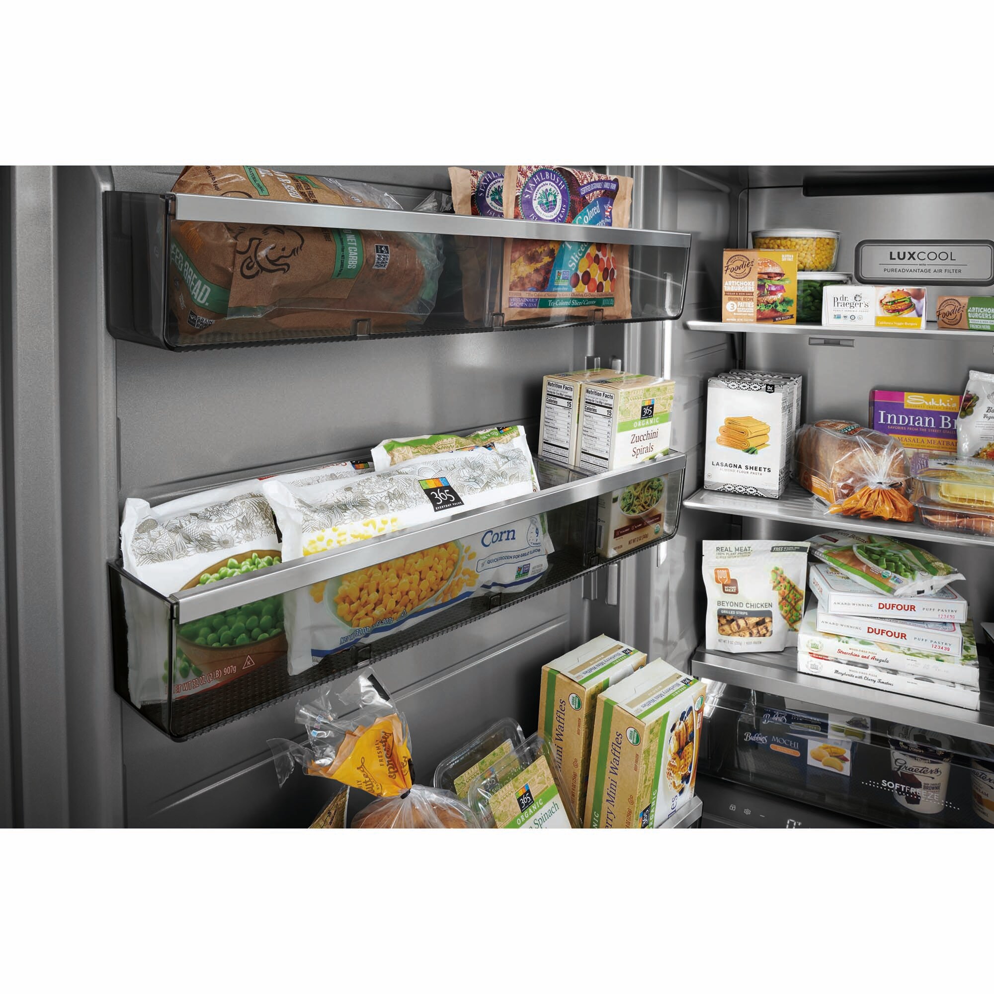 Electrolux 33 in. 18.9 cu. ft. Built-in Double-Drawers Upright Freezer with Ice-Maker & Adjustable Shelves - Stainless Steel, , hires
