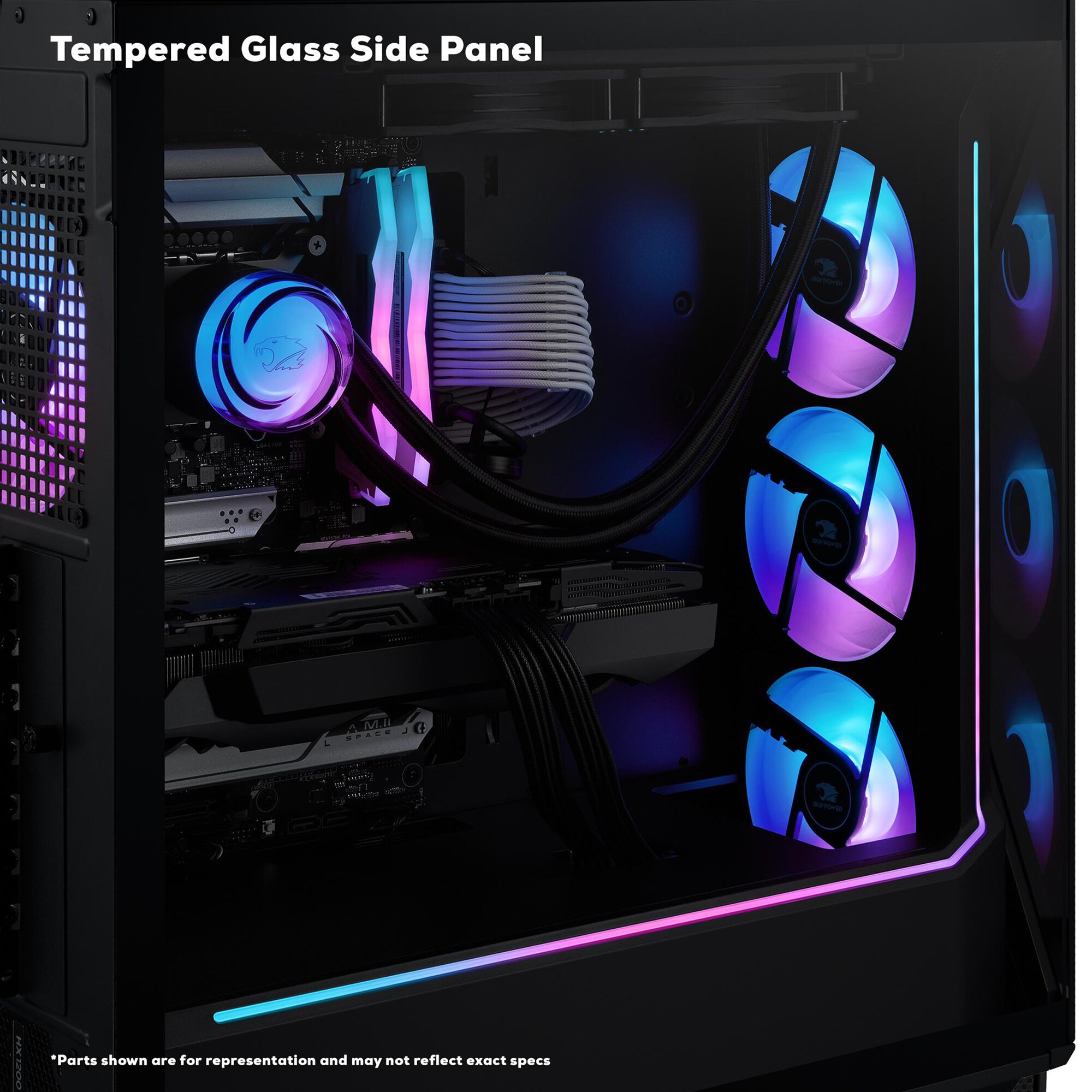 iBUYPOWER Slate Gaming Desktop with AMD Ryzen 9 9900X, 4.4 GHz, 12-Core CPU, GeForce RTX 5070Ti, 16GB VRAM GPU, 32 GB RAM, 2 TB SSD & Windows 11 Home - Black, , hires