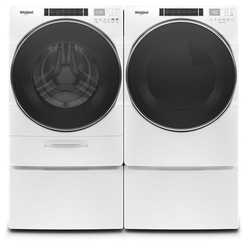 Whirlpool 27 in. 5.0 cu. ft. Stackable Front Load Washer with Sanitize Cycle, Steam Wash & Load-&-Go XL Dispenser - White, , hires