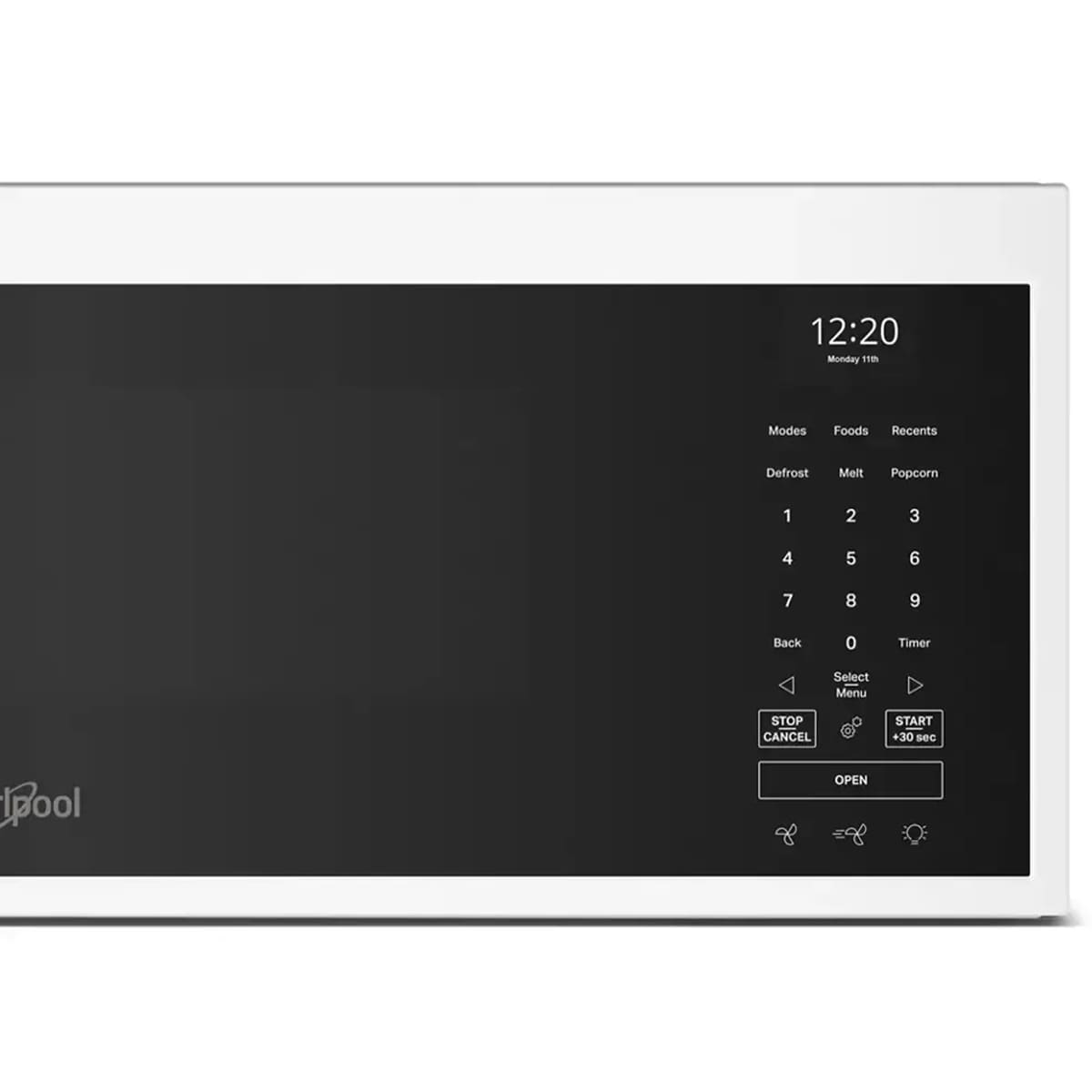Whirlpool 30 in. 1.1 cu. ft. 1000W Low Profile Smart Over-the-Range Microwave with 450 CFM & Sensor Cooking - White, White, hires