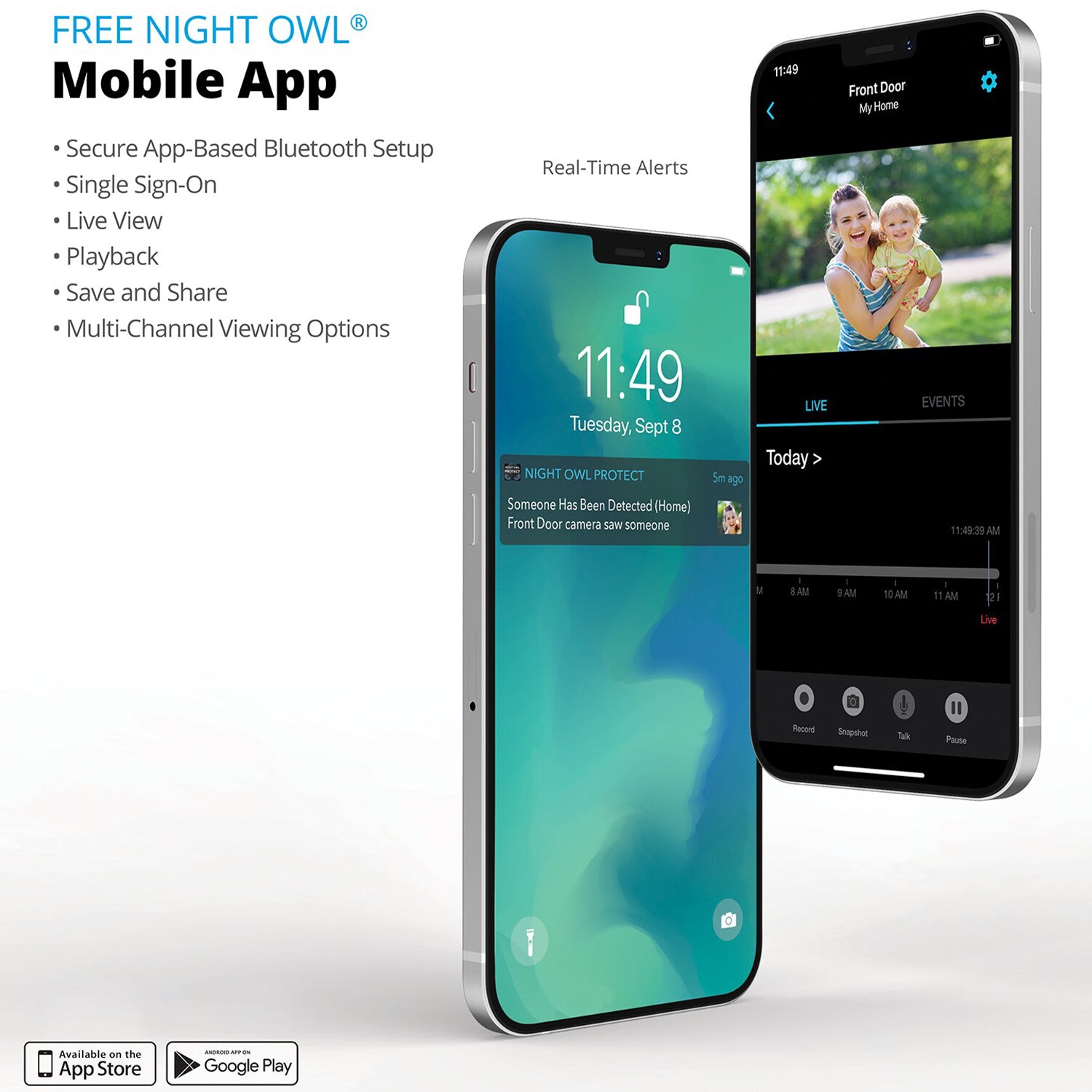 Night Owl - 12 Channel 6 Camera Wired 4K 2TB DVR Security System - White, , hires