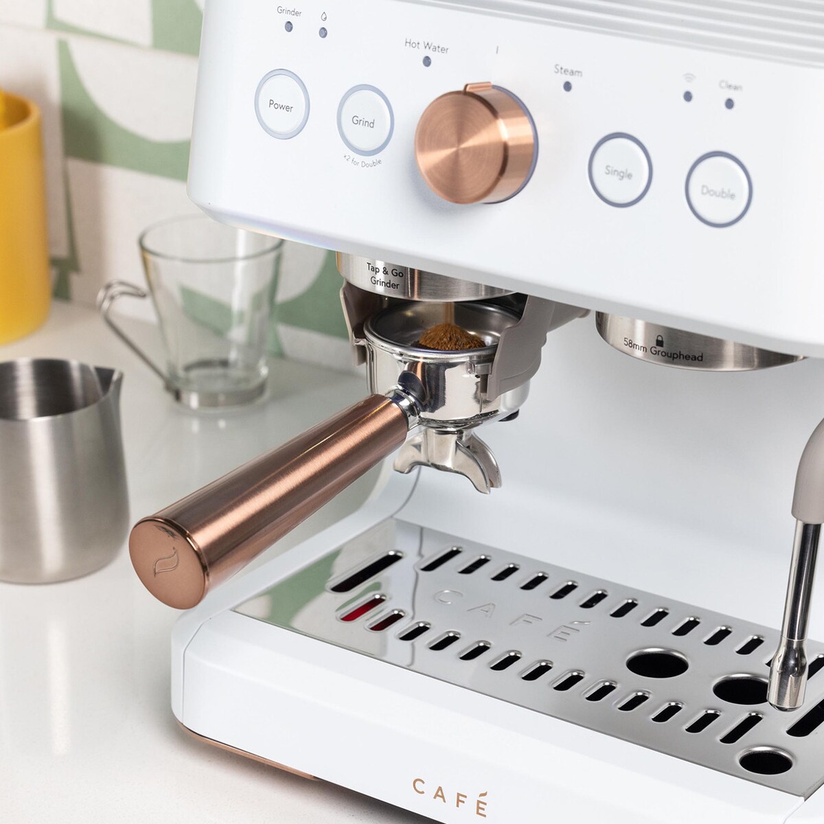 Cafe Bellissimo Semi-Automatic Espresso Machine + Frother - Matte White, , hires