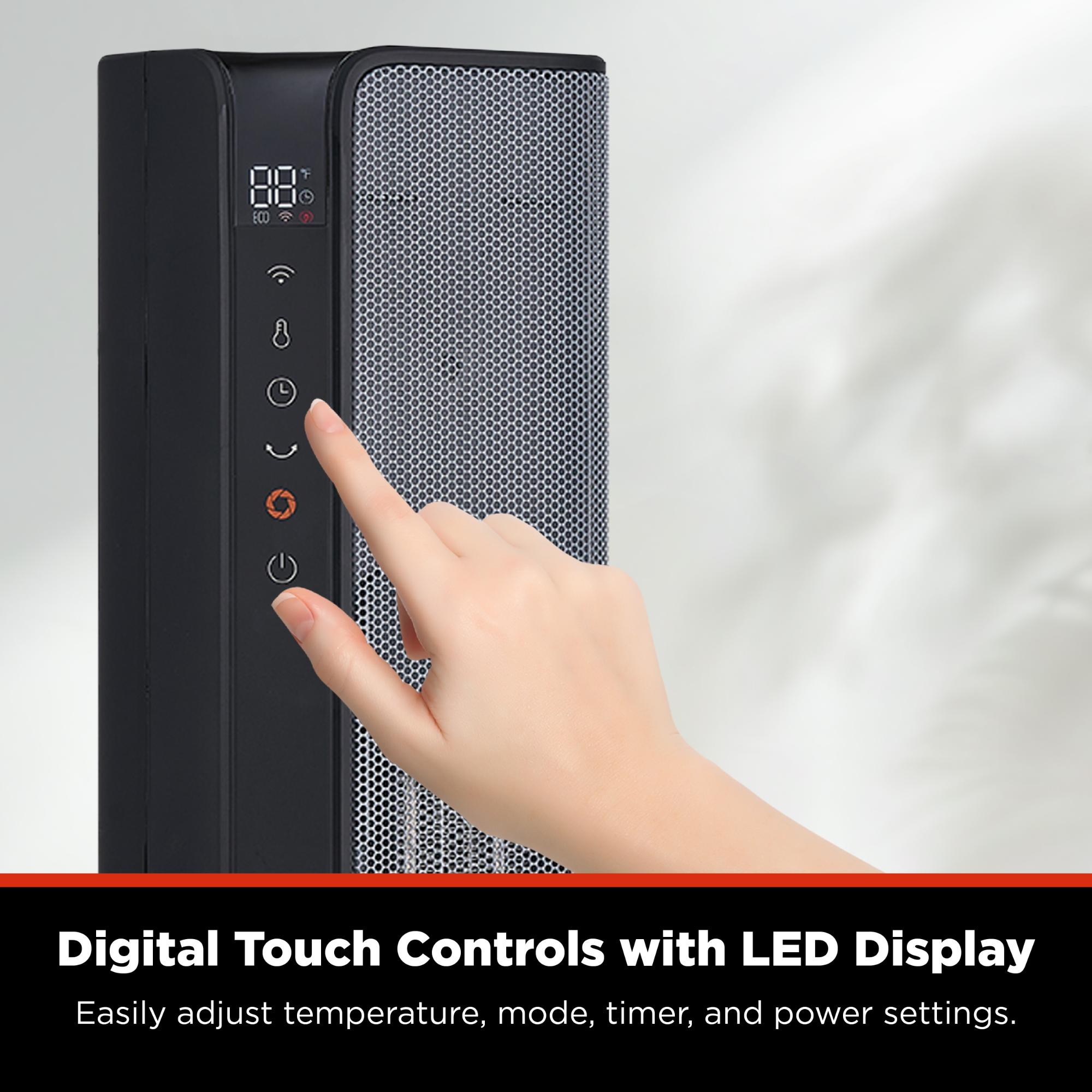 Pelonis 1500 W Oscillating Ceramic Space Heater with 3 Heat Settings & Overheat Safety Shut-Off - Black with Silver, , hires