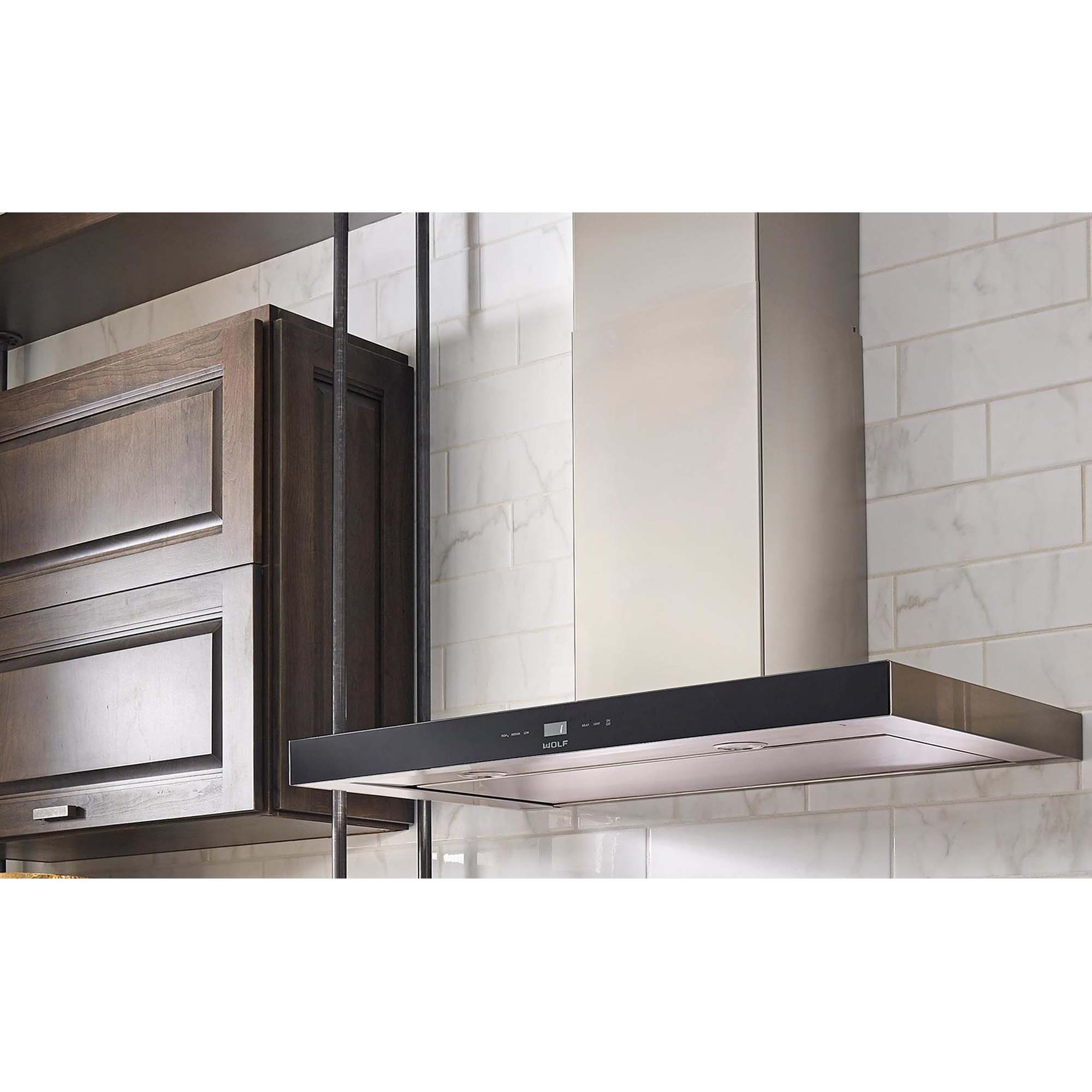 Wolf 36 in. Convertible Chimney Style Range Hood with 3 Fan Speeds & 2 LED Lights - Stainless Steel, , hires