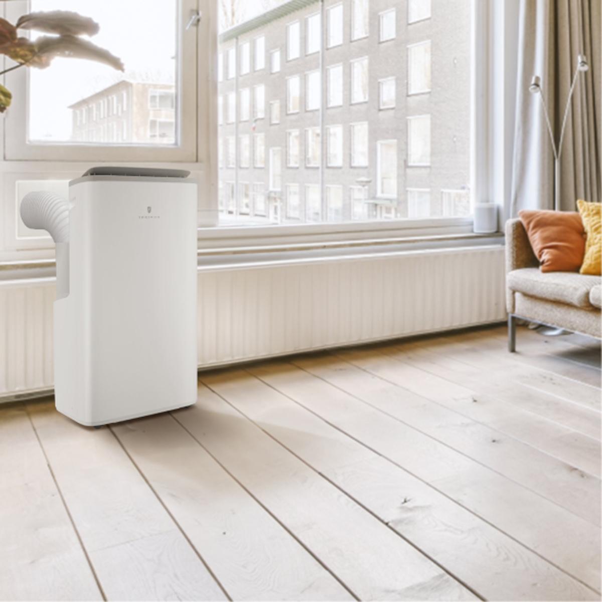 Friedrich ZoneAire Premier Inverter Series Dual-Hose 16,000 BTU 115V Smart Portable Air Conditioner with Heat Pump, 3 Fan Speeds, Remote Control - White, , hires