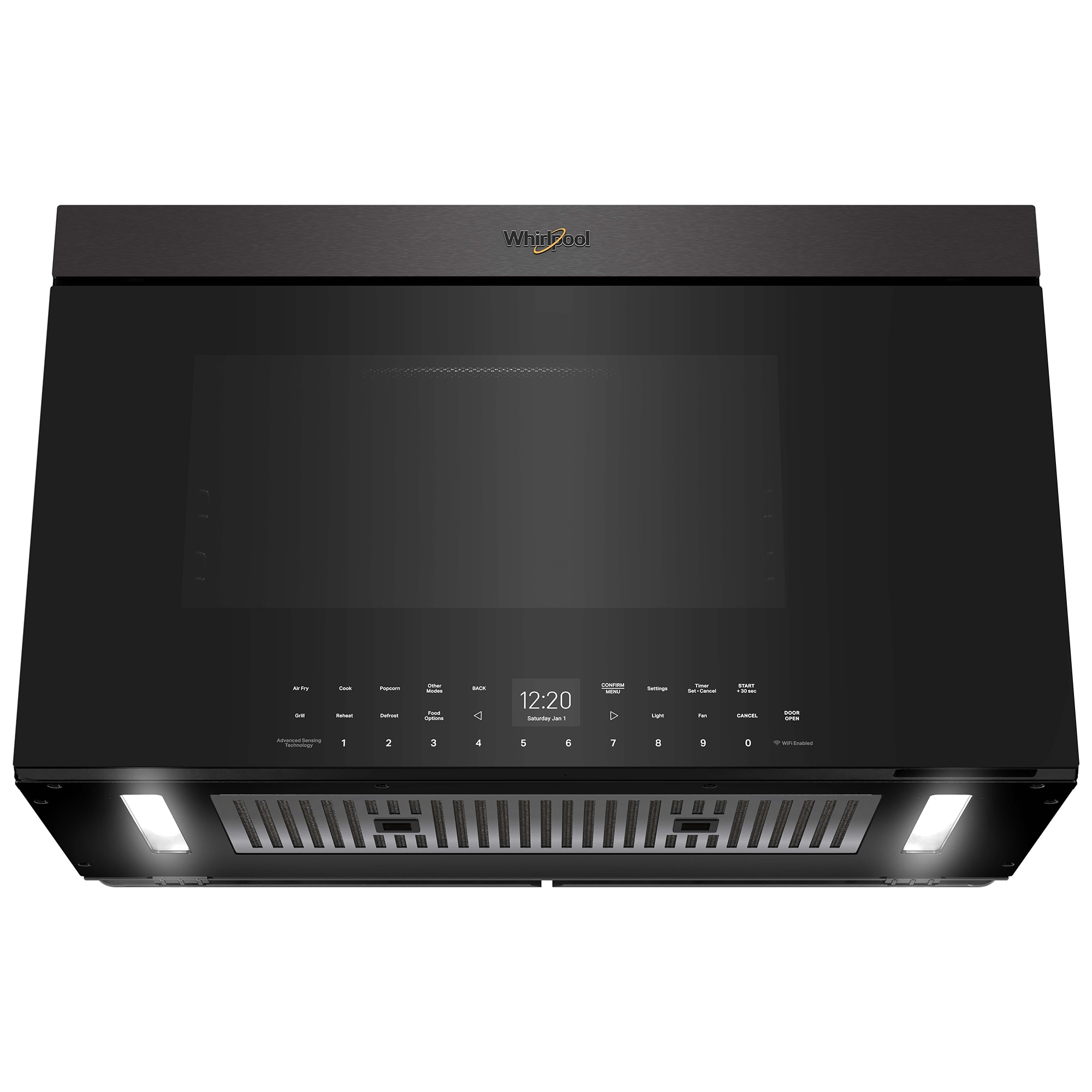 Whirlpool 30 in. 1.1 cu. ft. 900W Smart Over-the-Range Microwave with 400 CFM, Convection & Sensor Cooking - Black Stainless, Black Stainless, hires