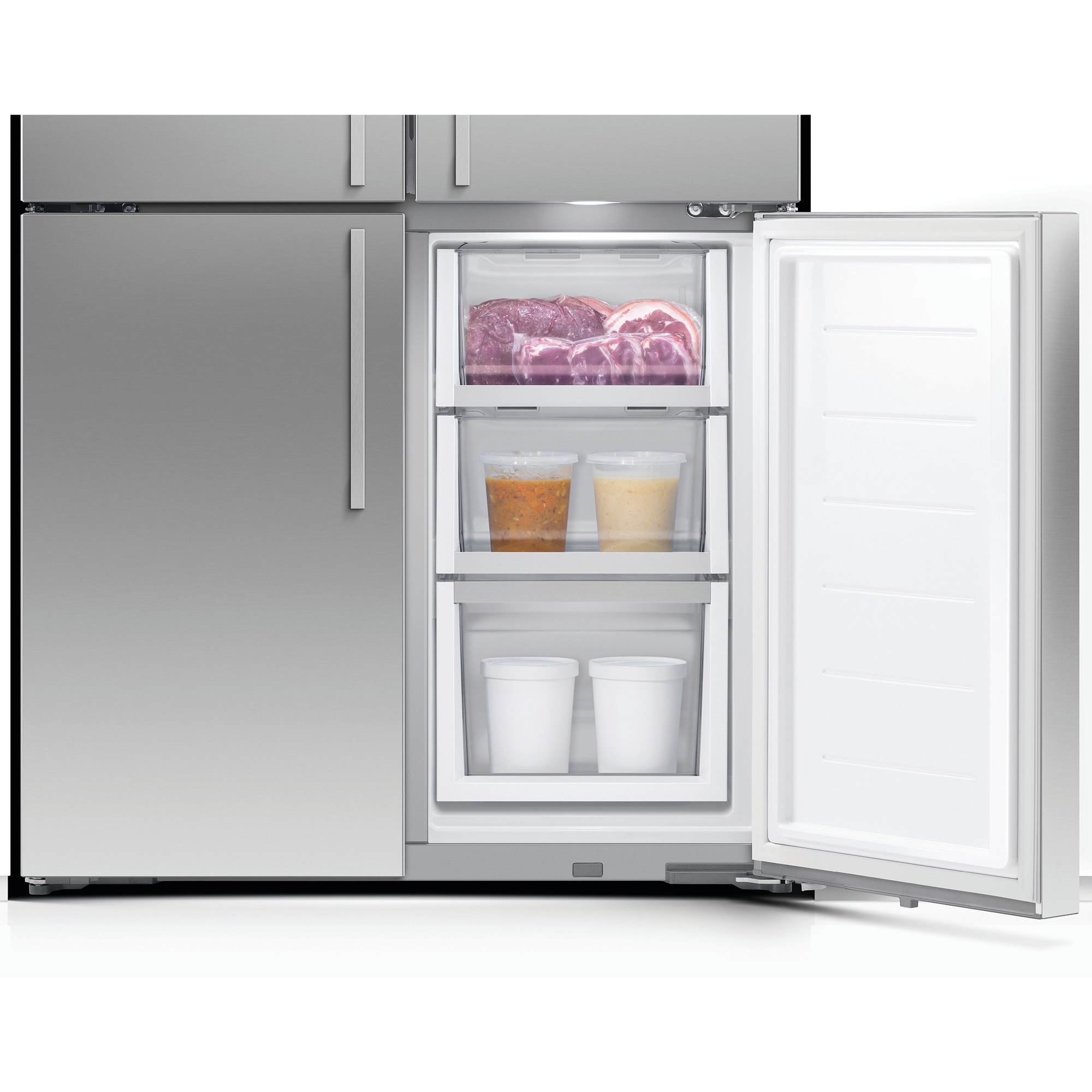 Fisher & Paykel Series 7 36 in. 19 cu. ft. Smart Counter Depth 4-Door French Door Refrigerator with Water Dispenser - Stainless Steel, , hires