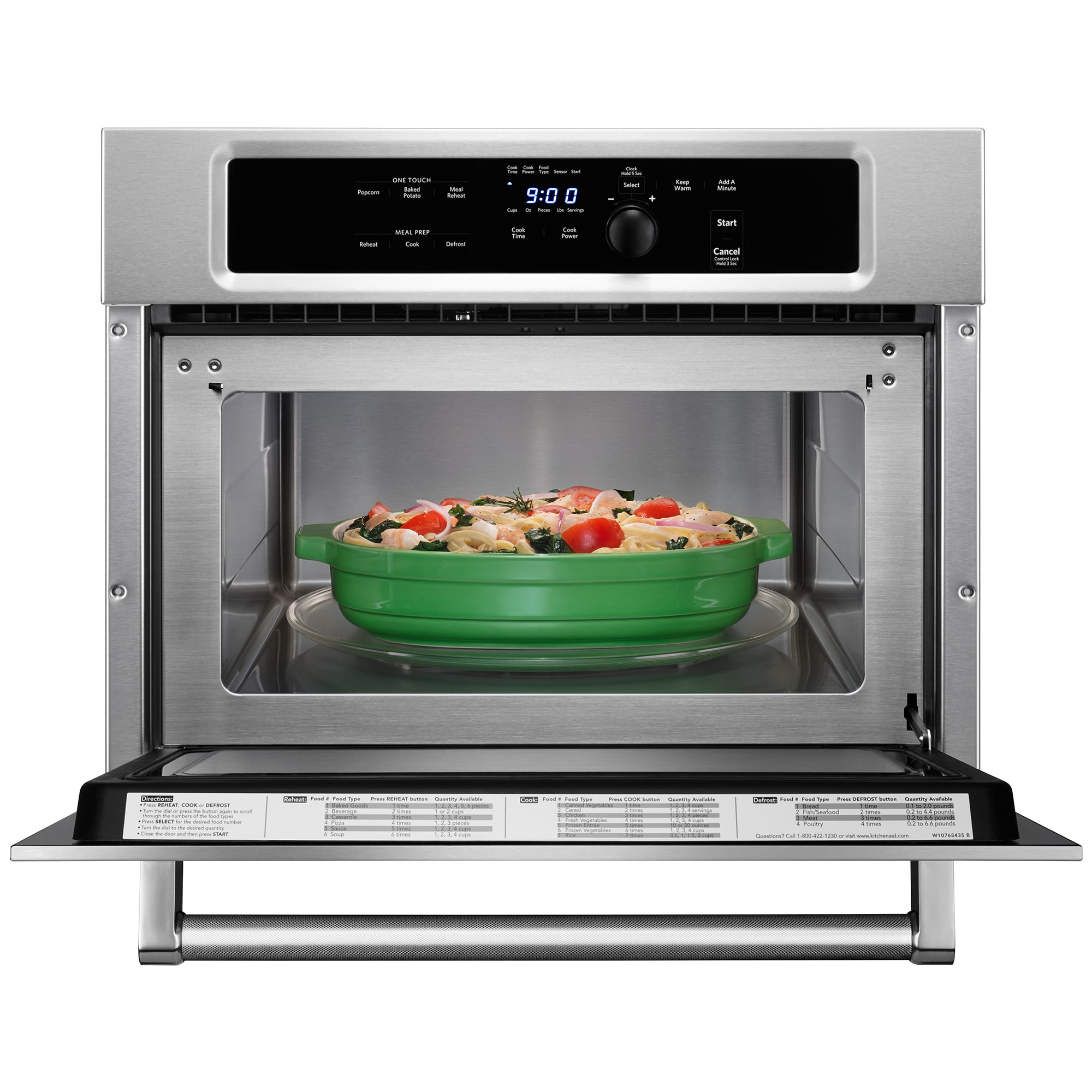 KitchenAid 24 in. 1.4 cu. ft. 1000W Built-In Microwave with Sensor Cooking - Stainless Steel, Stainless Steel, hires