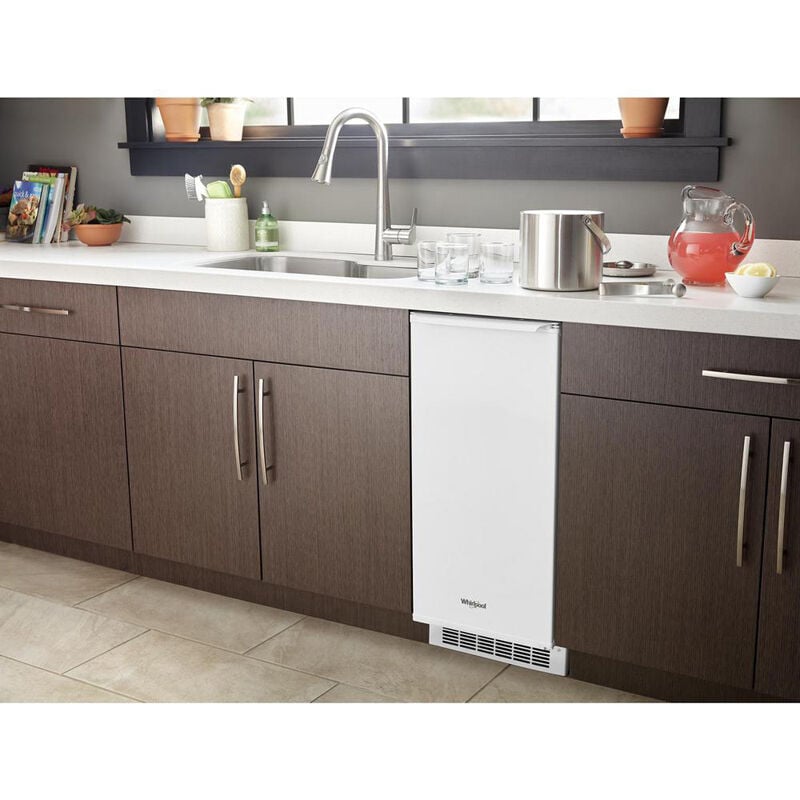 Whirlpool 15 in. Built-In Undercounter Ice Maker with 25 lb. Ice Storage, Auto-Defrost & Digital Control - White, White, hires