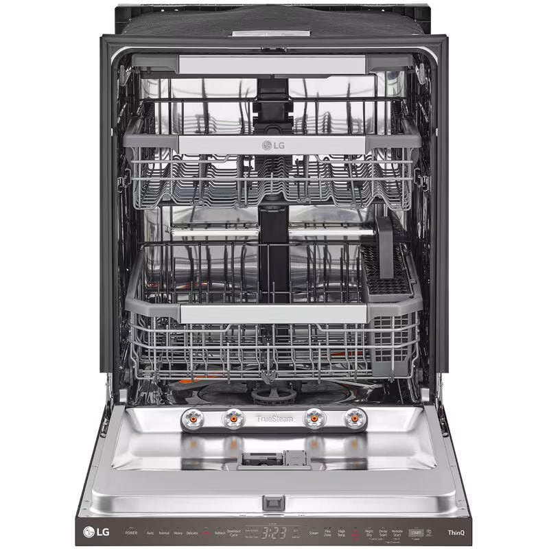 LG 24 in. Top Control Smart Dishwasher with 42 dBa Sound Level, 3rd-Rack, Dynamic Heat Dry & Pocket - PrintProof Black Stainless Steel, PrintProof Black Stainless Steel, hires