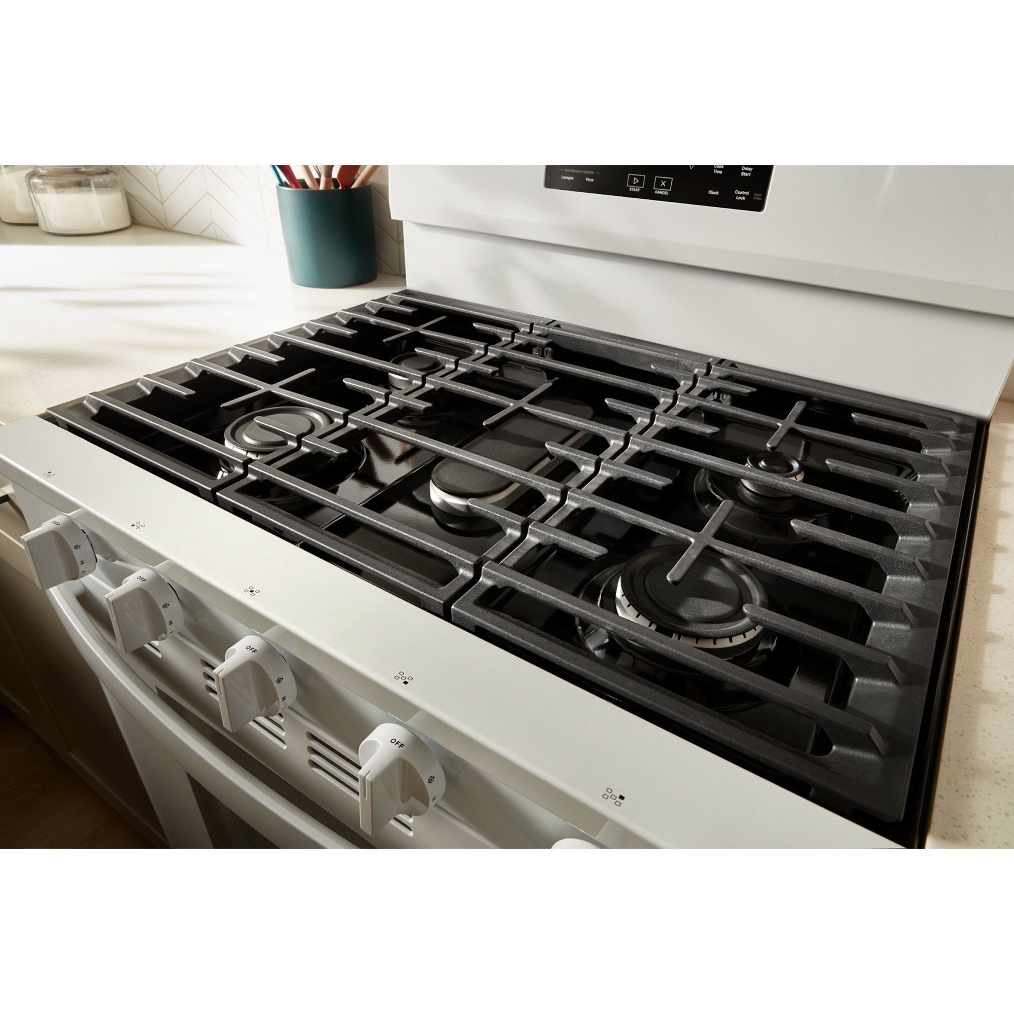 Whirlpool 30 in. 5 cu. ft. Air Fry Standard Convection Gas Range with 5 Sealed Burners - White, White, hires
