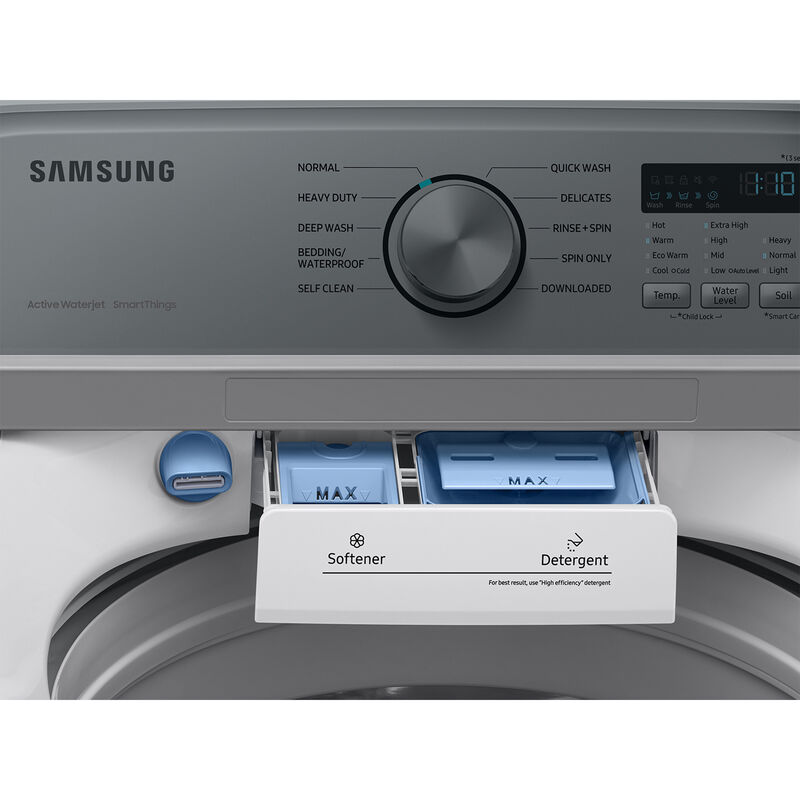 Samsung 27 in. 4.6 cu. ft. Smart Top Load Washer with ActiveWave Agitator & Active WaterJet - White, White, hires