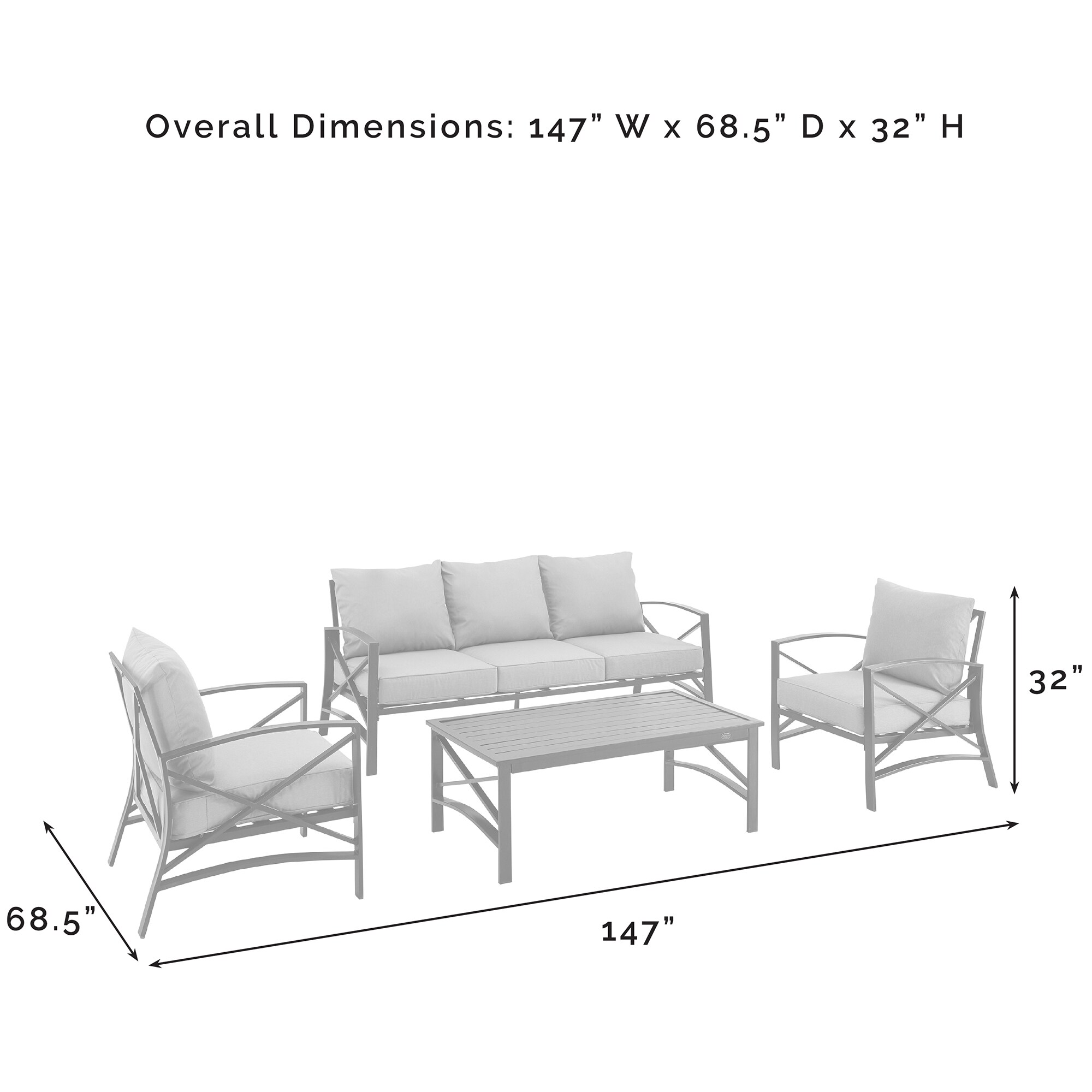 Crosley Kaplan 4-Piece Outdoor Sofa Patio Furniture Set , Oiled Rubbed Bronze with Mist Cushions, , hires