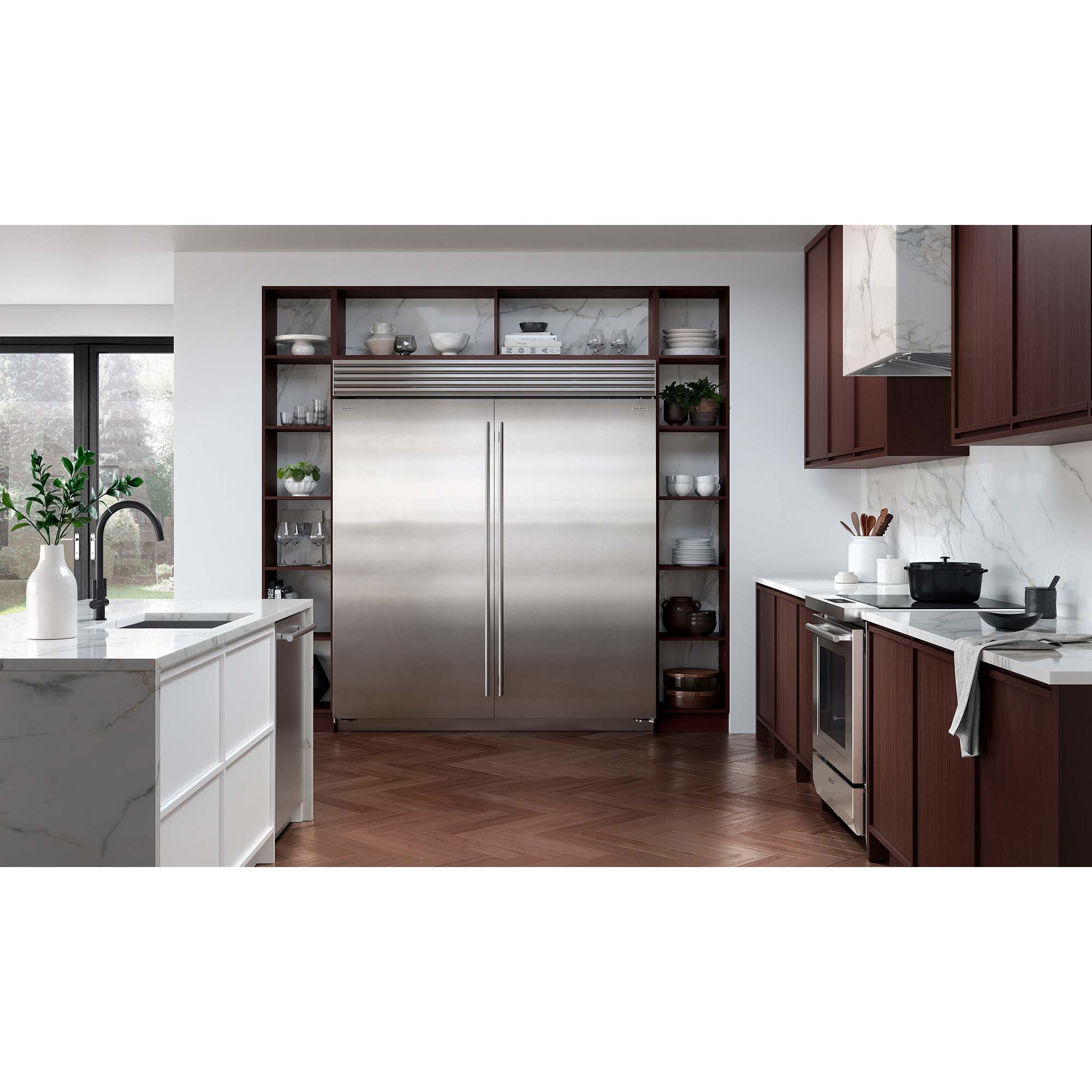 Wolf 34 in. Ducted Standard Style Range Hood with 2 LED Lights - Stainless Steel, , hires