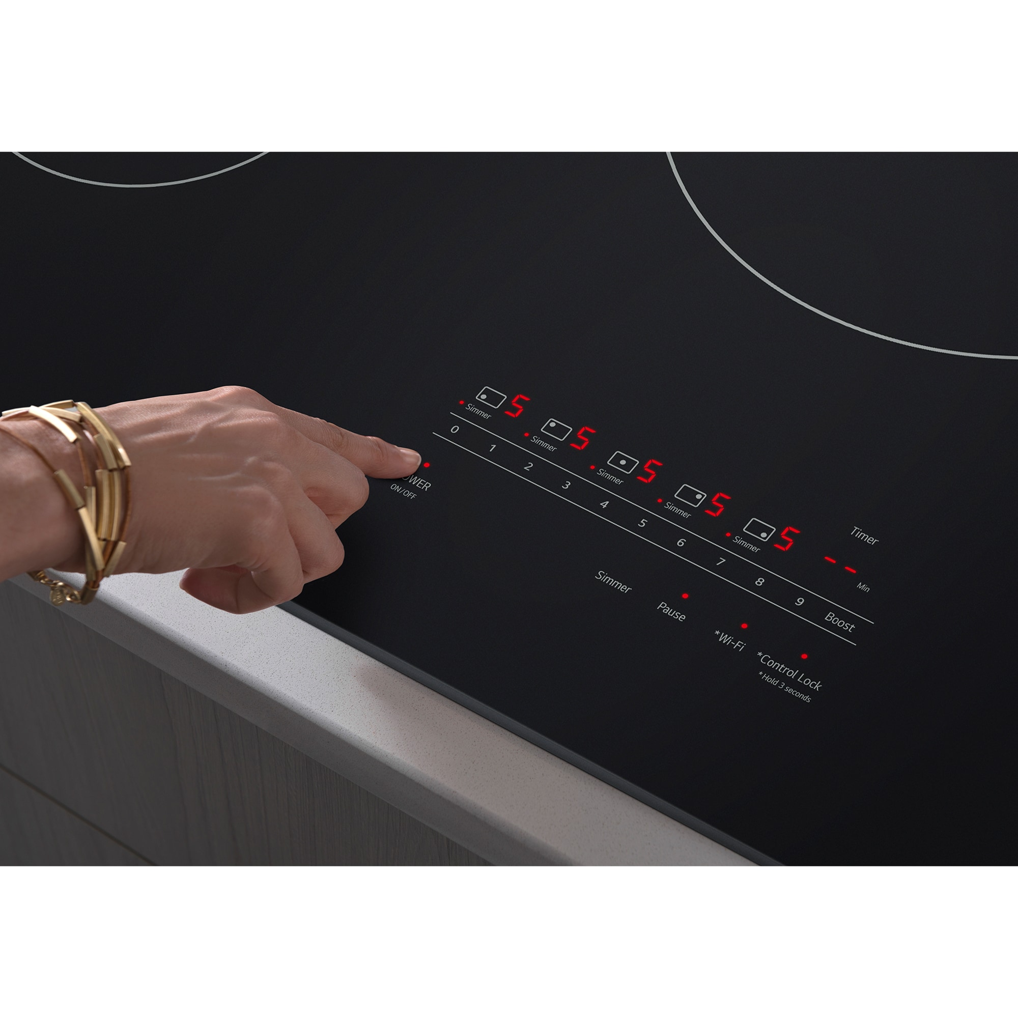 LG 36 in. 5-Burner Smart Induction Cooktop with Simmer Burner & Power Burner - Black, , hires