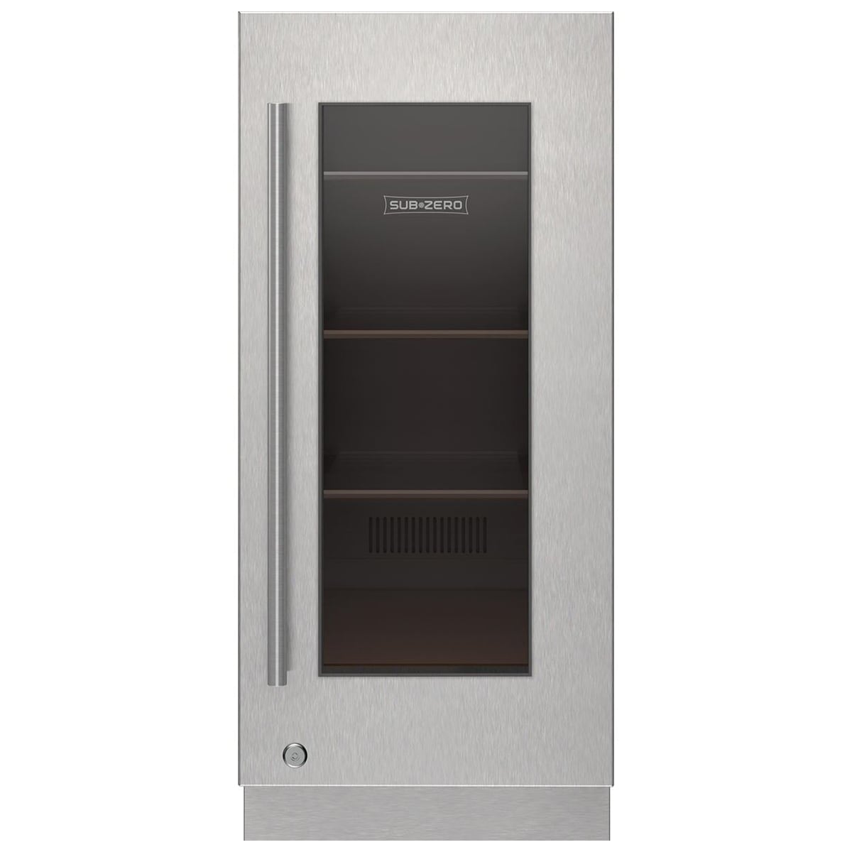Sub-Zero Designer Series Undercounter 15 in. Right Hinge Stainless Steel Glass Door Panel with Tubular Handle and Lock, , hires