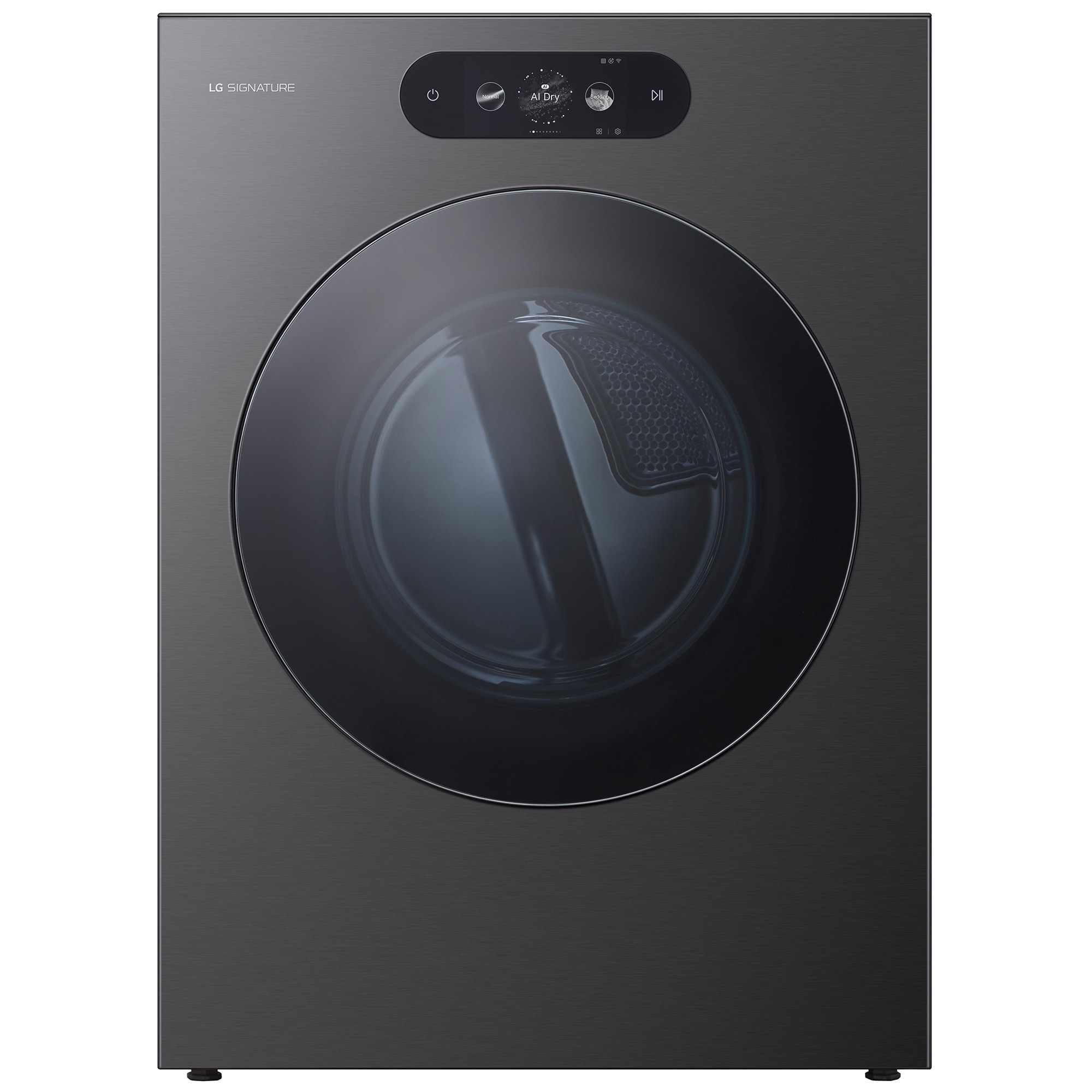 LG Signature 29 in. 9.0 cu. ft. Smart Stackable Electric Dryer with Built-In Intelligence, TurboSteam, AI Sensor Dry & Sanitize Cycle - Brushed Black Steel, , hires