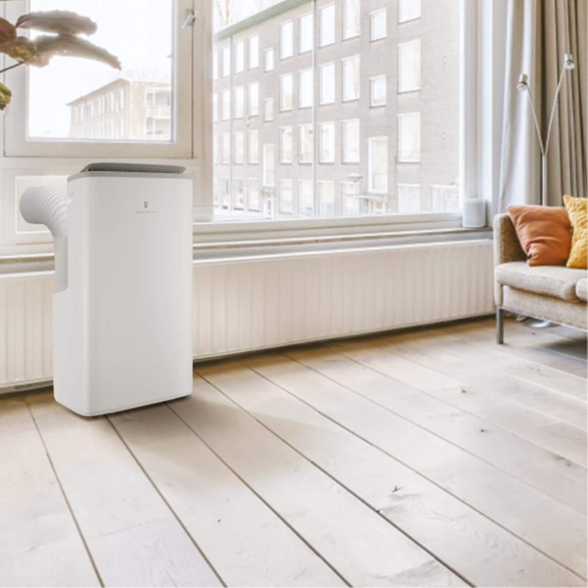 Friedrich ZoneAire Premier Series Dual-Hose 14,000 BTU 115V Smart Portable Air Conditioner with Heat Pump, 3 Fan Speeds, Remote Control - White, , hires