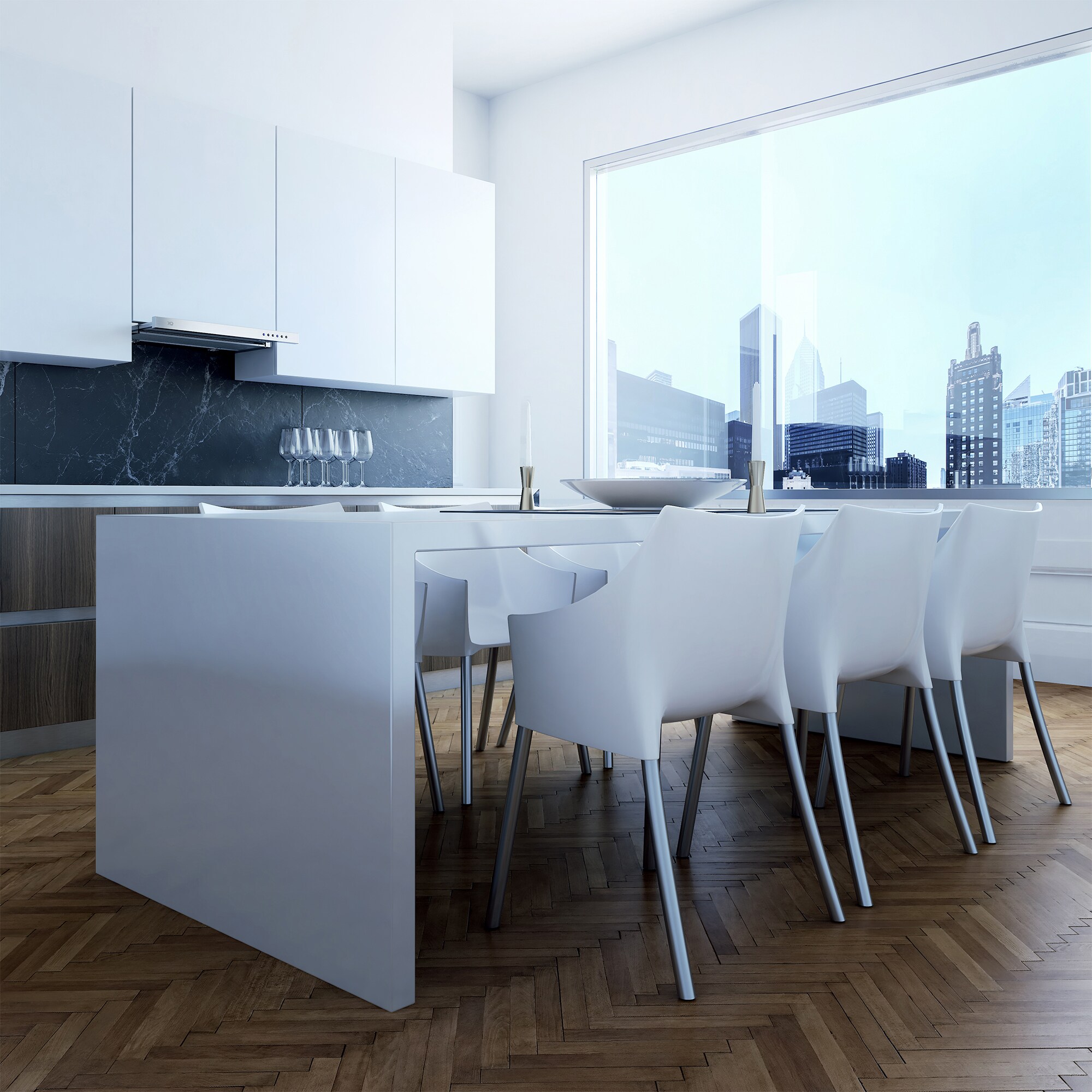 XO 24 in. Convertible Slide-Out Style Range Hood with 600 CFM, 3 Fan Speeds & 2 LED Lights - Stainless Steel, , hires