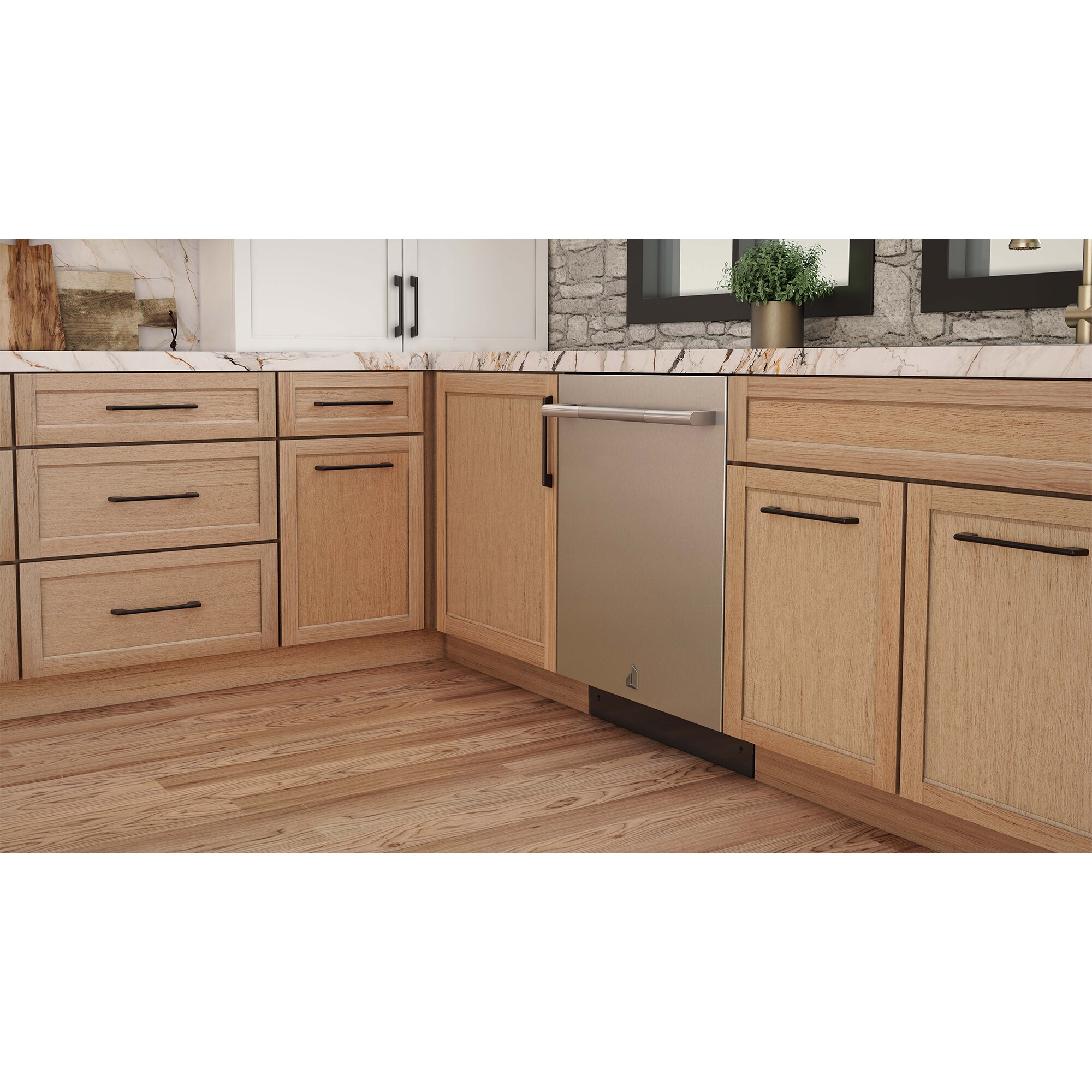 JennAir Rise 24 in. Top Control Flush-Mount Dishwasher with 38 dBa Sound Level & 3rd-Rack - Stainless Steel, , hires