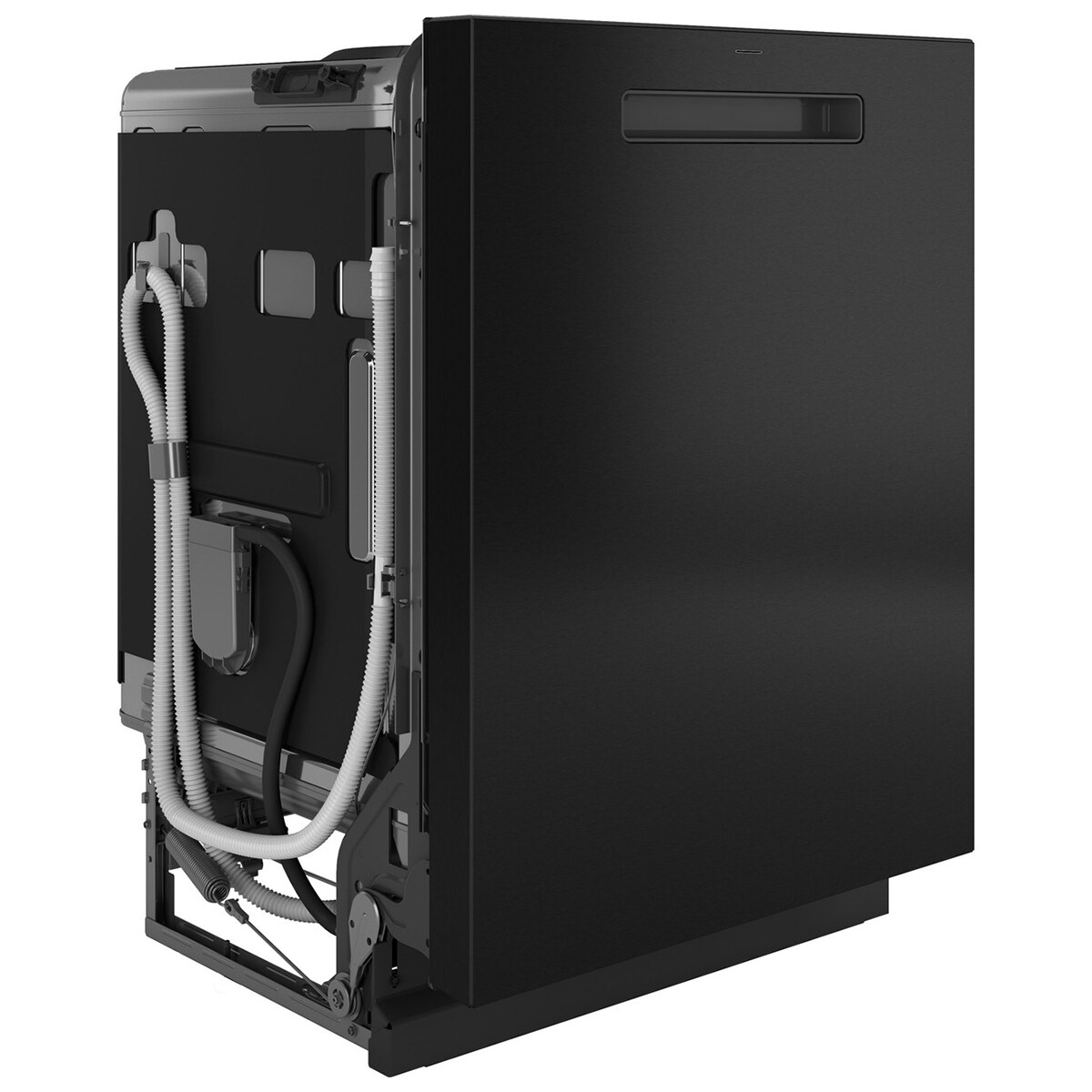 GE Profile 24 in. Top Control Flush-Mount Smart Dishwasher with 42 dBa Sound Level, 3rd-Rack, Twin Turbo Dry Boost & Pocket Handle - Fingerprint resistant Black Stainless, , hires