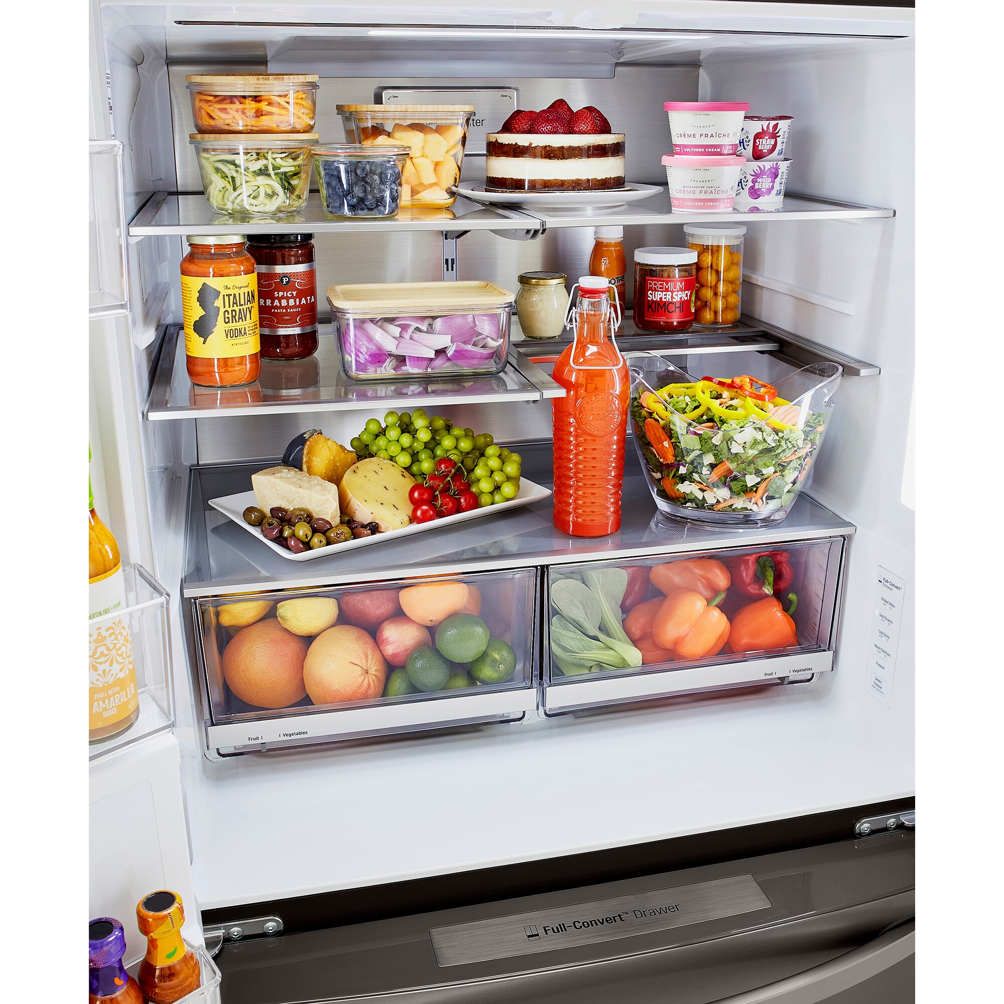 LG InstaView 36 in. 22.5 cu. ft. Smart Counter Depth 4-Door French Door Refrigerator with Ice & Water Dispenser - PrintProof Black Stainless Steel, PrintProof Black Stainless Steel, hires