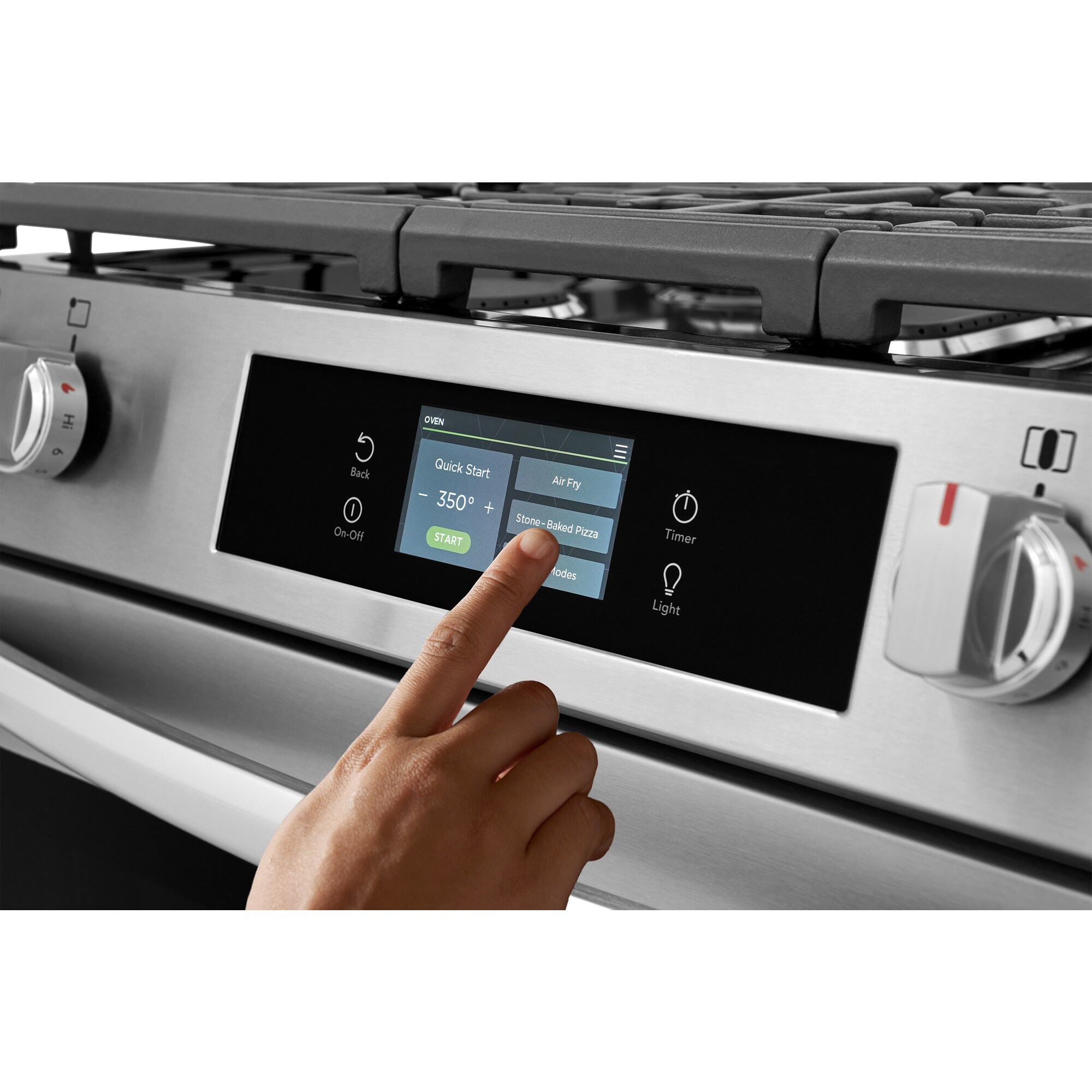 Frigidaire Gallery 30 in. 6.0 cu. ft. Air-Fry True European Convection Steam Oven Gas Range with Stone-Baked Pizza, 5 Sealed Burners & Griddle - Stainless Steel, , hires