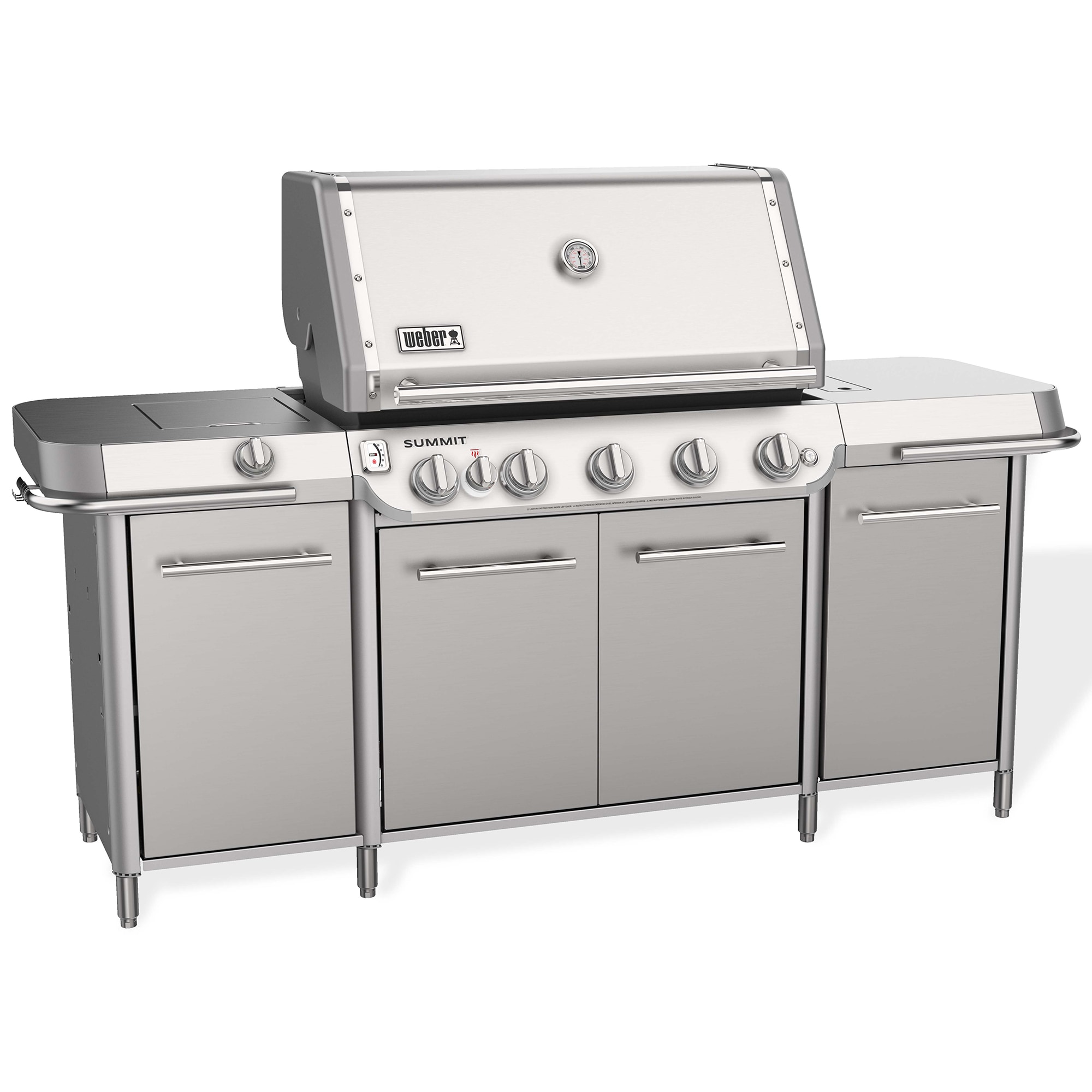Weber Summit GC38 S Series 5-Burners Liquid Propane Gas Grill with Side Burner, Rotisserie & Smoker Box - Stainless Steel, , hires