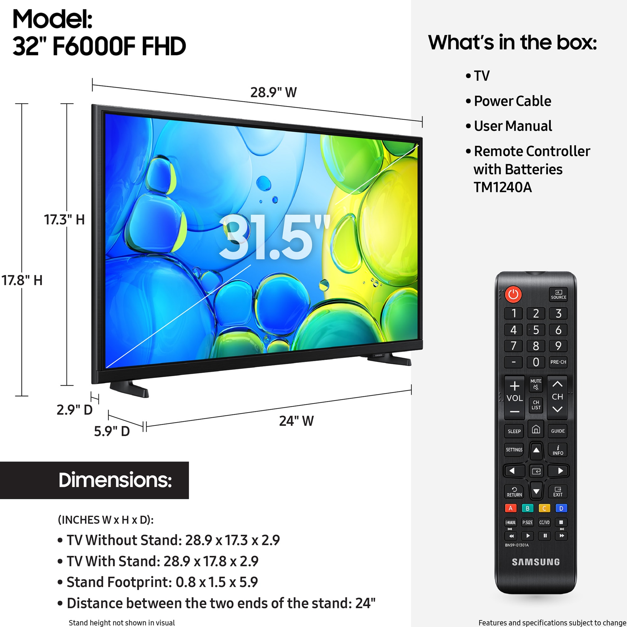 Samsung - 32" Class F6000F LED Full HD Smart Tizen TV, , hires