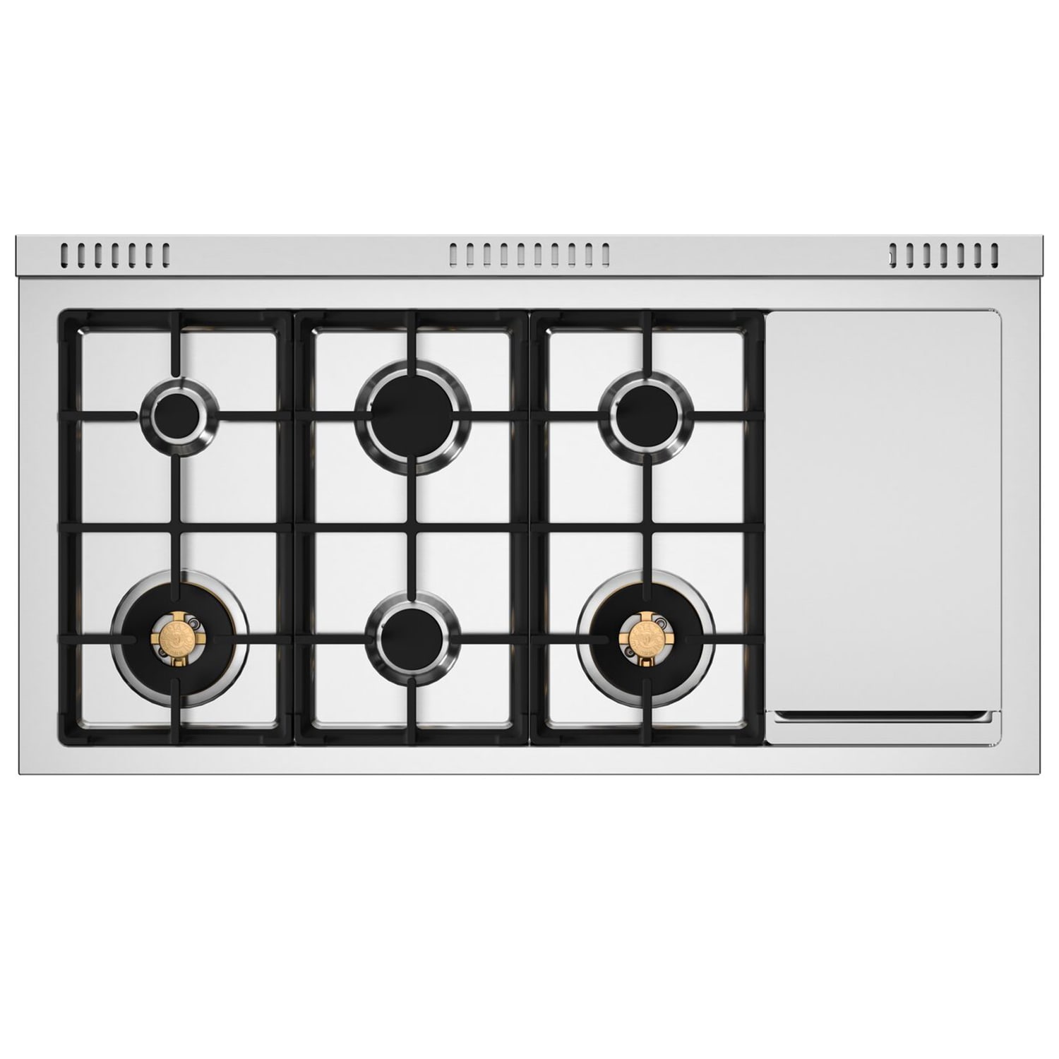 Bertazzoni Heritage Series 48 in. 7.0 cu. ft. Air-Fry Dual Convection Double Oven Dual Fuel Range with 6 Sealed Burners & Griddle - Stainless Steel, , hires