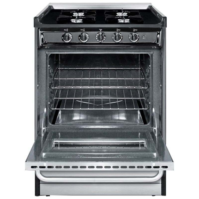Summit 24 in. 2.9 cu. ft. Oven Slide-In Gas Range with 4 Open Burners - Stainless Steel, , hires