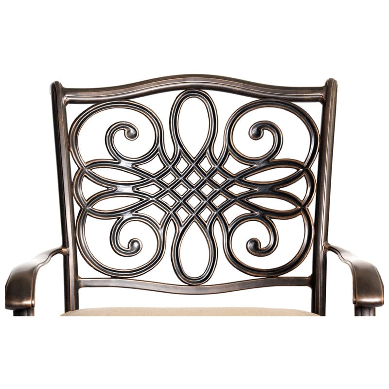 Hanover Traditions 9-Piece 60" Square Cast Top Dining Set - Tan, , hires