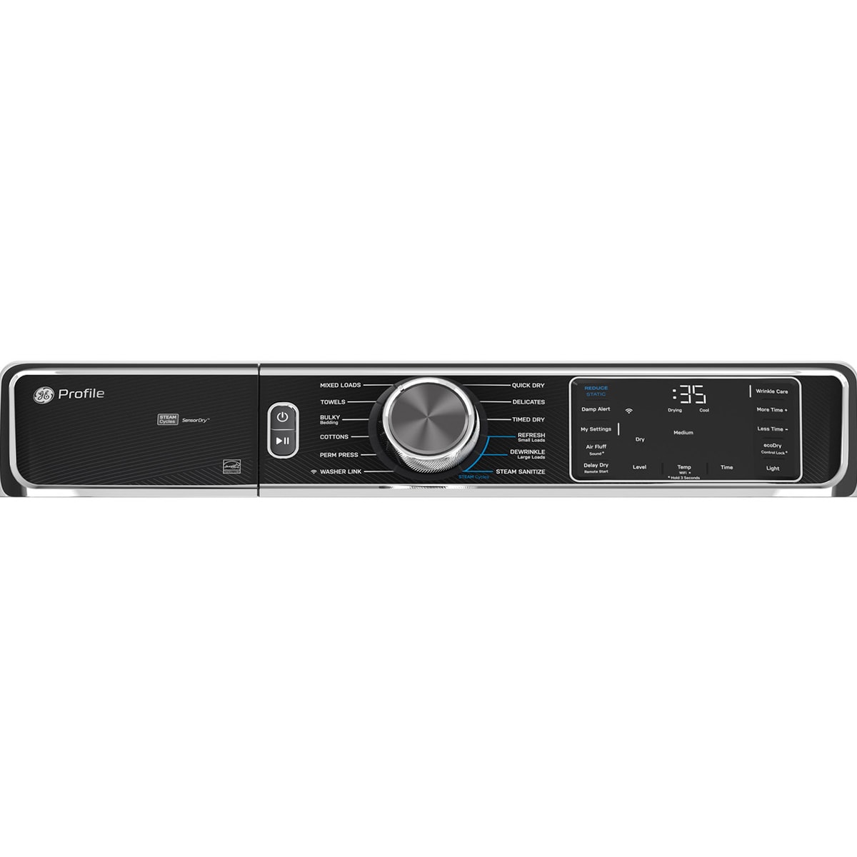 GE Profile 28 in. 7.8 cu. ft. Smart Stackable Electric Dryer with Sensor Dry, Sanitize & Steam Cycle - White, White, hires