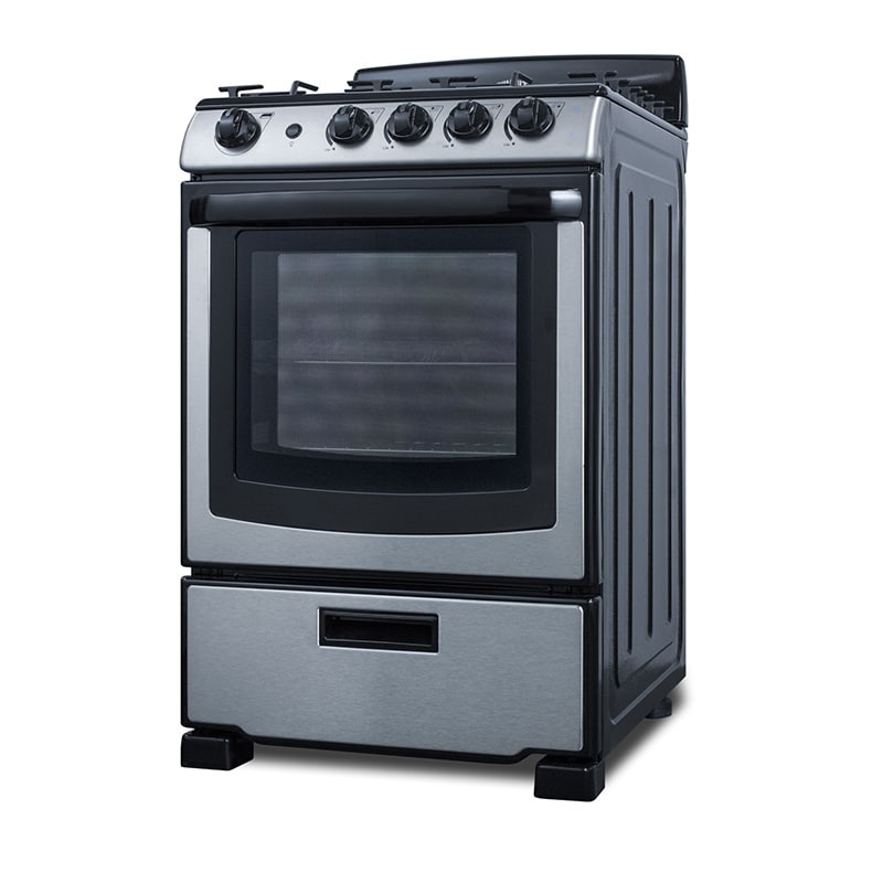 Summit 24 in. 2.9 cu. ft. Gas Range with 4 Sealed Burners - Stainless Steel, , hires