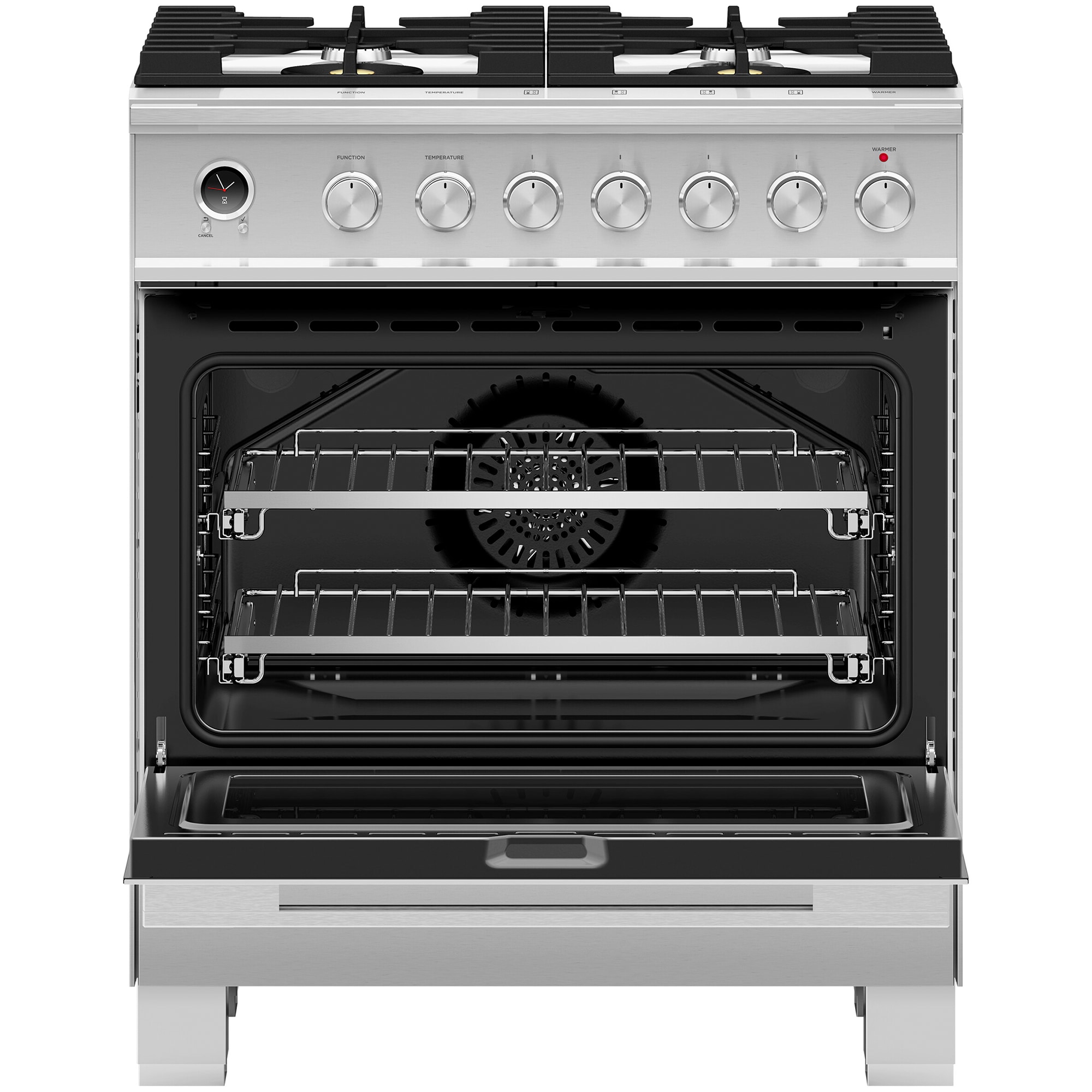 Fisher & Paykel Series 9 30 in. 3.5 cu. ft. True European Convection Dual Fuel Range with 4 Sealed Burners - Stainless Steel, , hires
