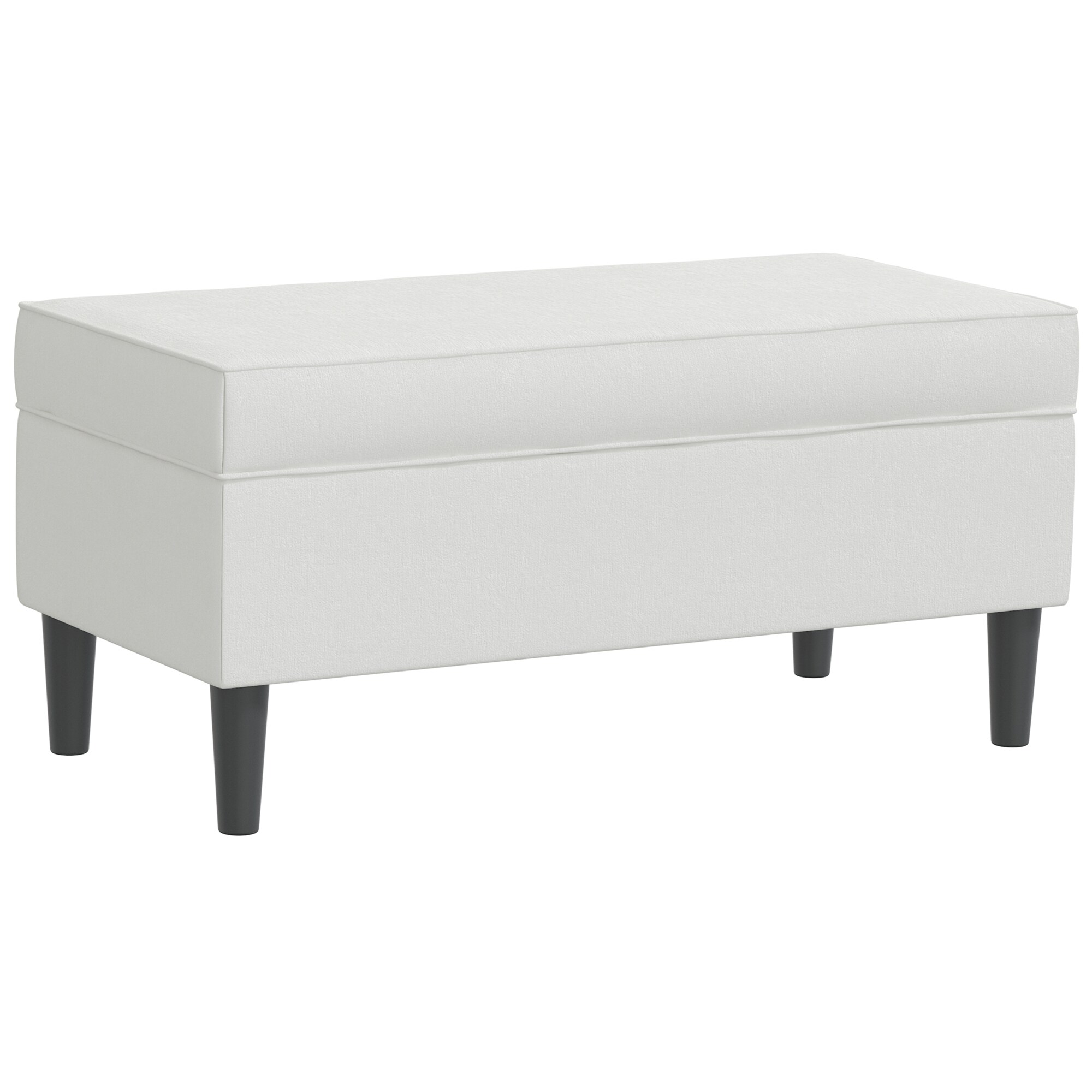 Skyline Furniture Upholstered Storage Bench In Velvet Fabric - Snow, , hires