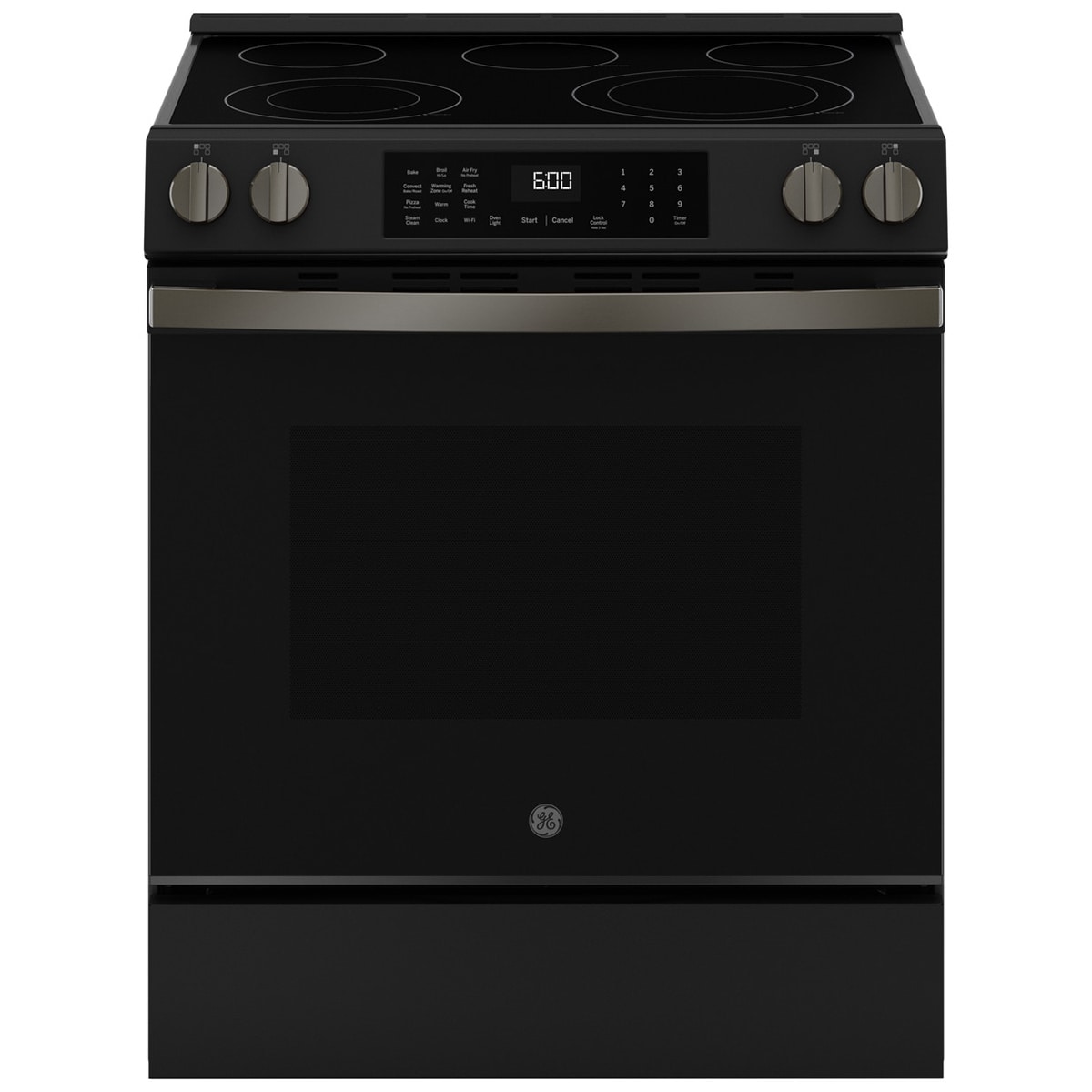 GE 30 in. 5.3 cu. ft. Smart Air Fry Standard Convection Slide-In Electric Range with Radiant Burners - Black Slate, , hires