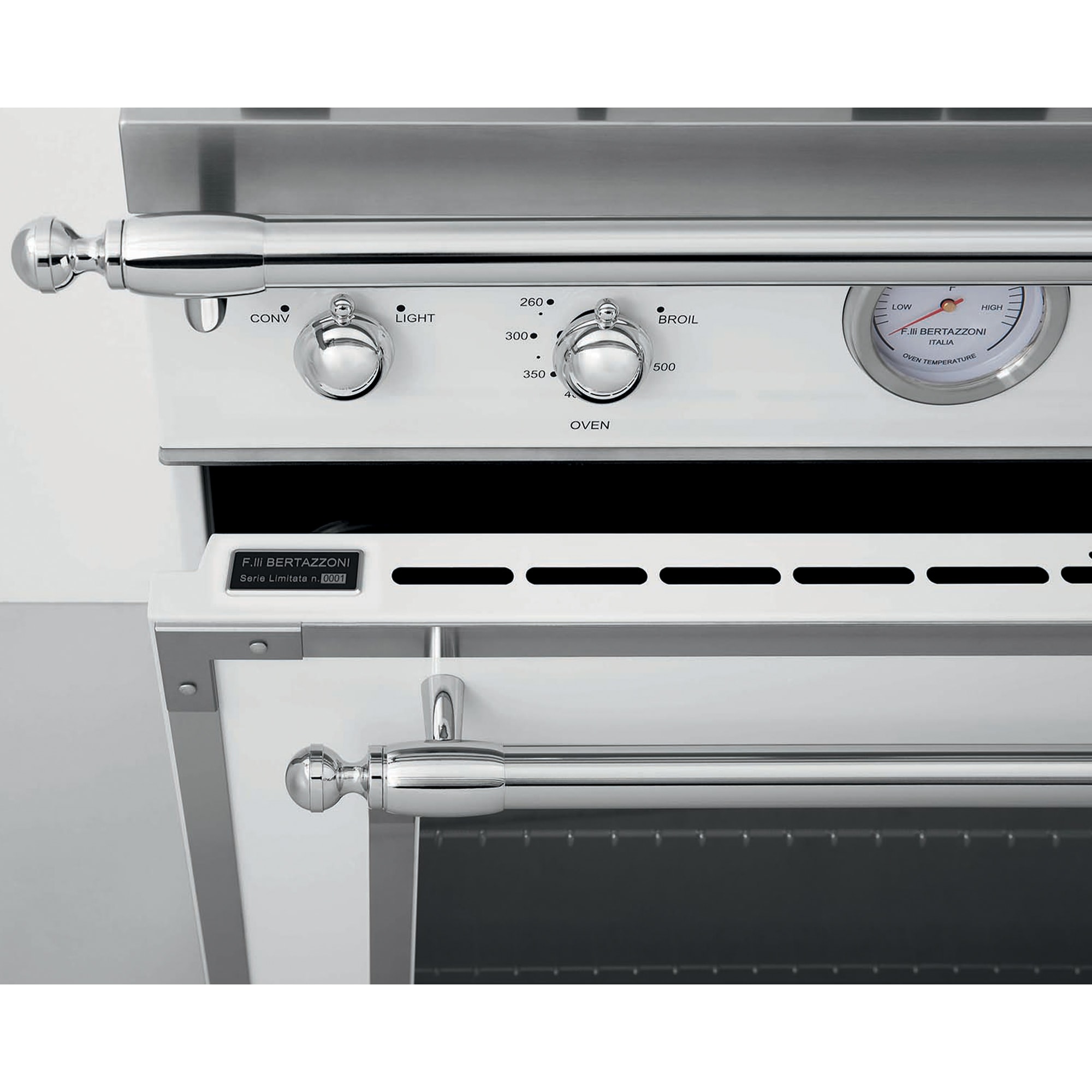 Bertazzoni Heritage Series 48 in. 7.0 cu. ft. Air-Fry Dual Convection Double Oven Dual Fuel Range with 6 Sealed Burners & Griddle - Stainless Steel, , hires