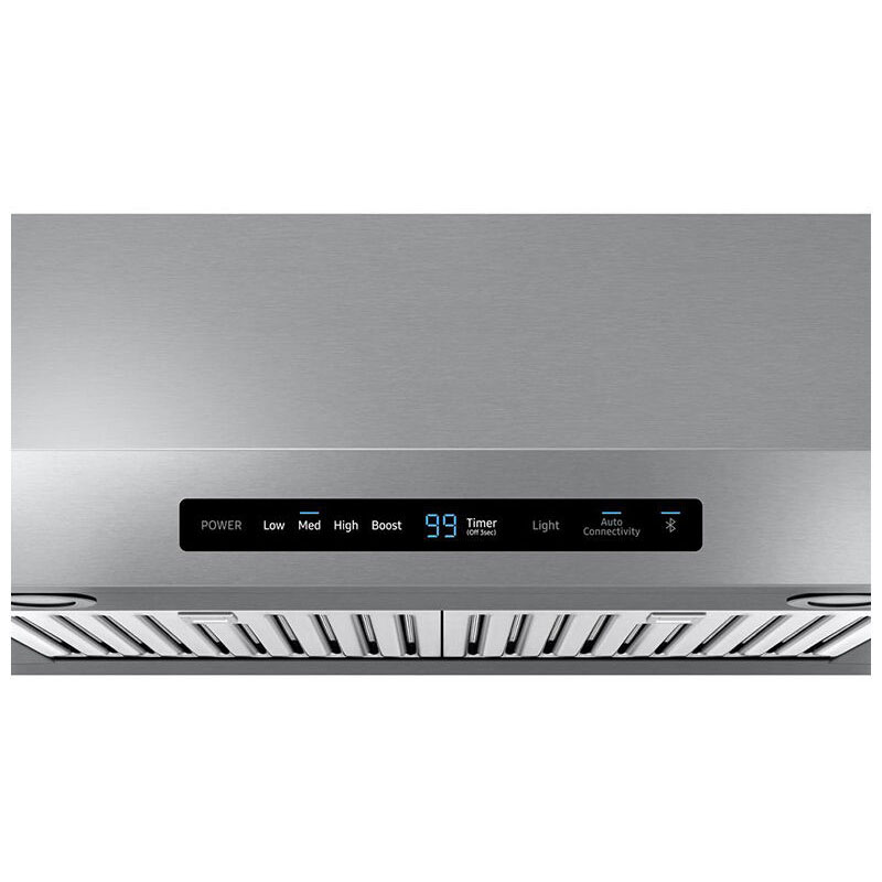 Samsung 30 in. Smart Convertible Standard Style Range Hood with 390 CFM, 4 Fan Speeds & 2 LED Lights - Stainless Steel, Stainless Steel, hires