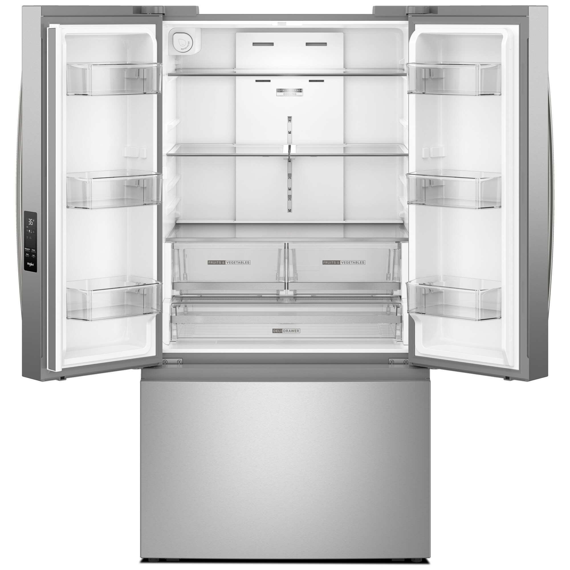 Whirlpool 36 in 30.5 cu. ft. French Door Refrigerator with Ice Maker - Fingerprint Resistant Stainless, Fingerprint Resistant Stainless, hires