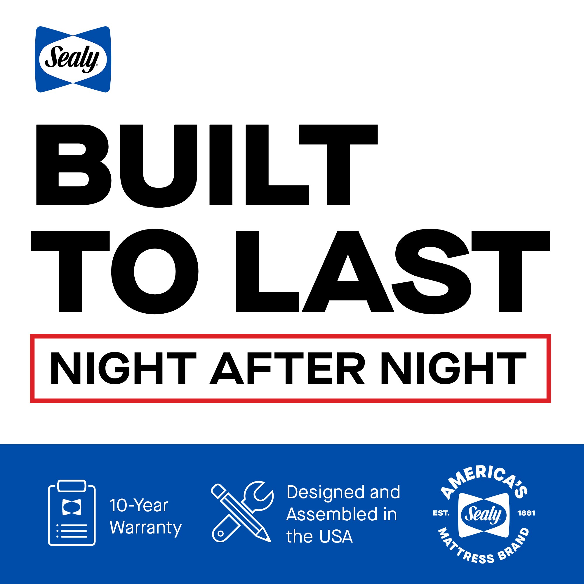 Sealy Plainfield Posturepedic Plus Medium Hybrid King Size Mattress, , hires