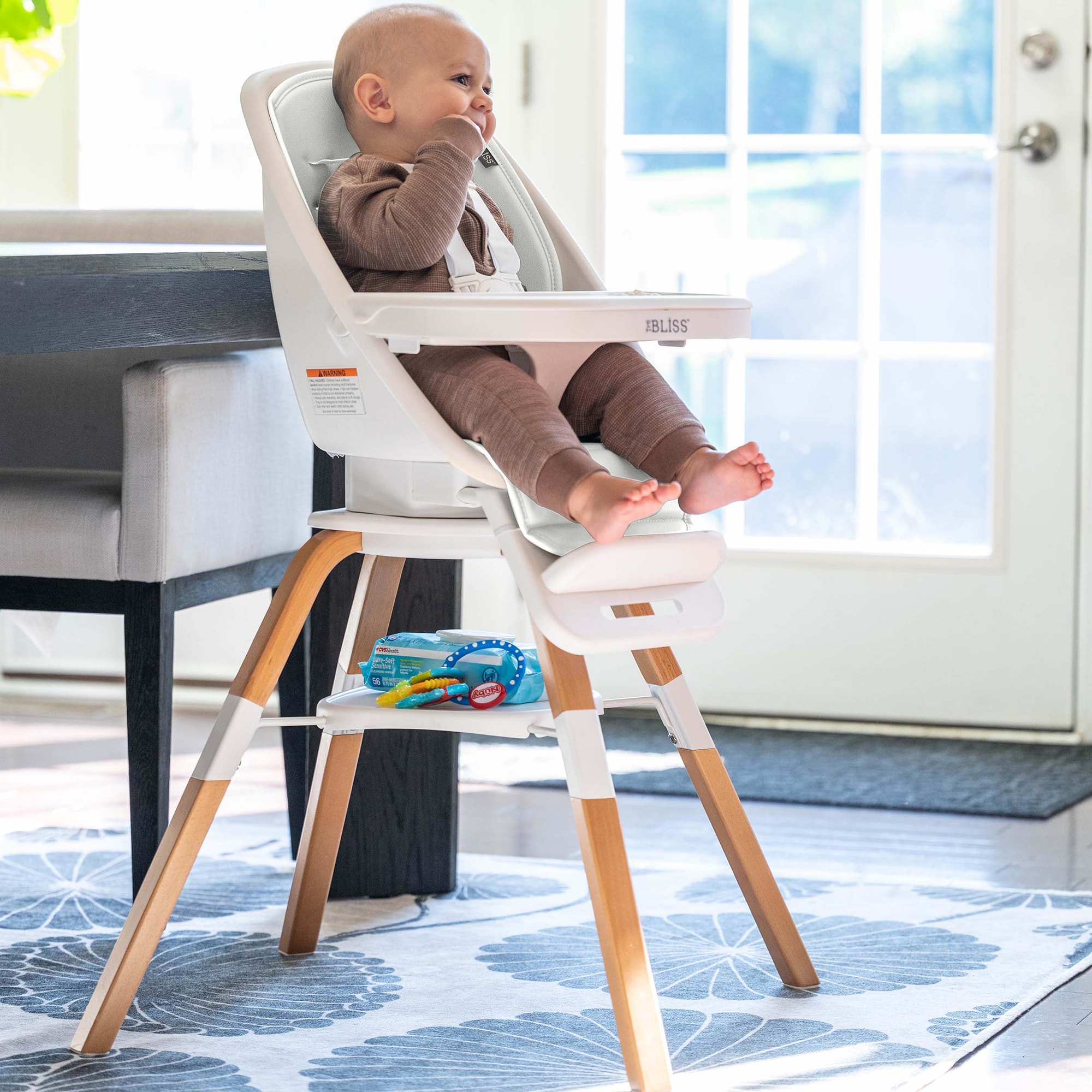 Trubliss 2-in-1 Turn-a-tot High Chair With 360 Swivel - Cream, Cream, hires