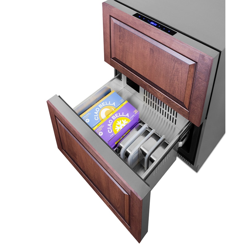 Summit 24 in. 3.3 cu. ft. Outdoor Double Refrigerator & Freezer Drawers - Stainless Steel/Panel Ready, , hires