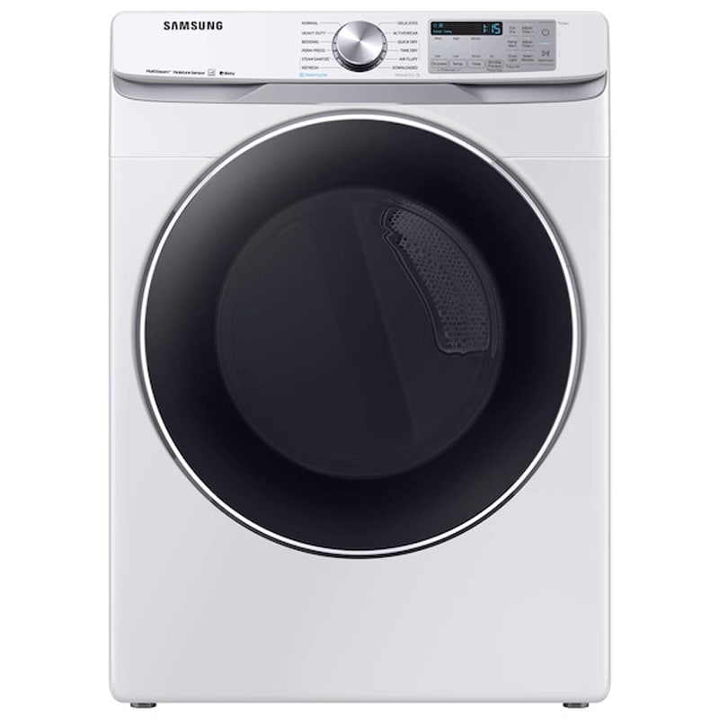 Samsung 27 in. 7.5 cu. ft. Smart Stackable Gas Dryer with Sanitize+, Steam Cycle & Sensor Dry - White, White, hires