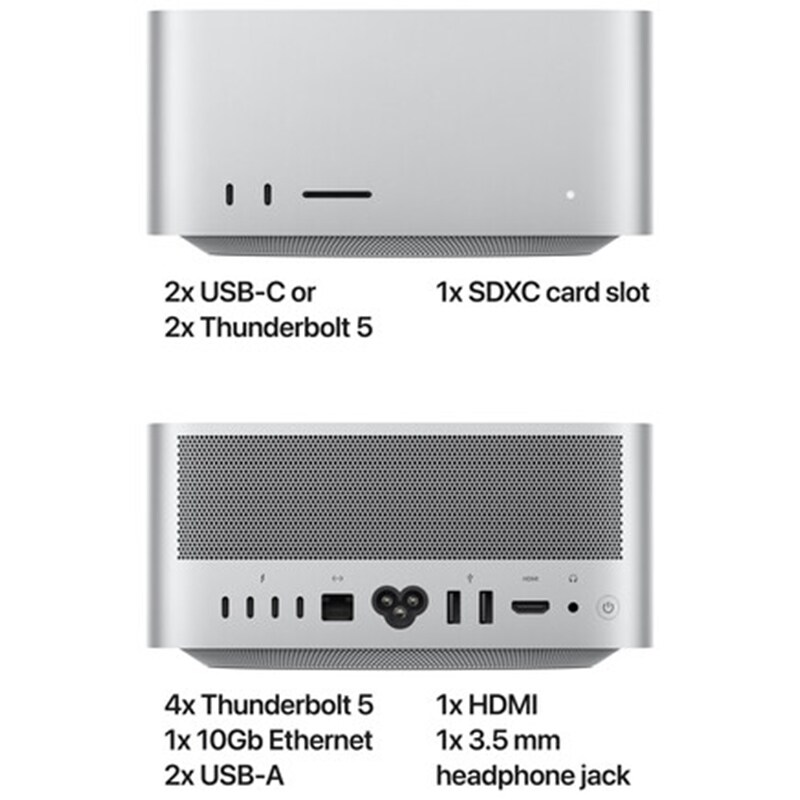 Apple Mac Studio (2025) with Apple M4 Max 14-Core CPU, 40-Core GPU, 36 GB RAM, 512 GB SSD & Mac OS - Silver, , hires